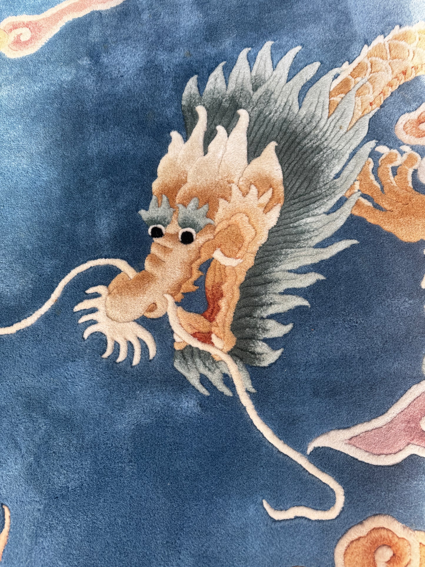 Chinese Handwoven Dragon Rug — Peking Blue