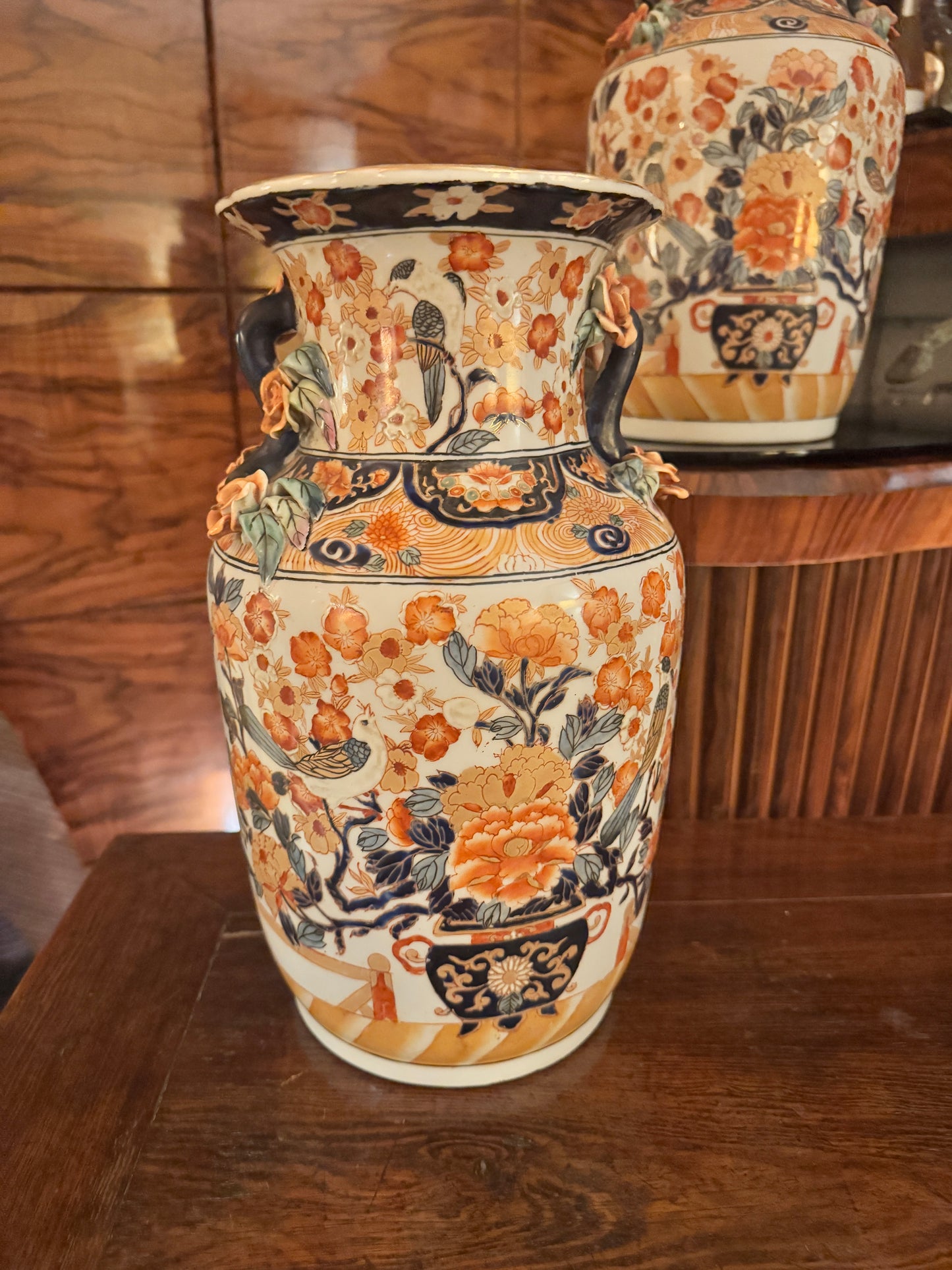 Pair of Japanese porcelain baluster Vases, c1890