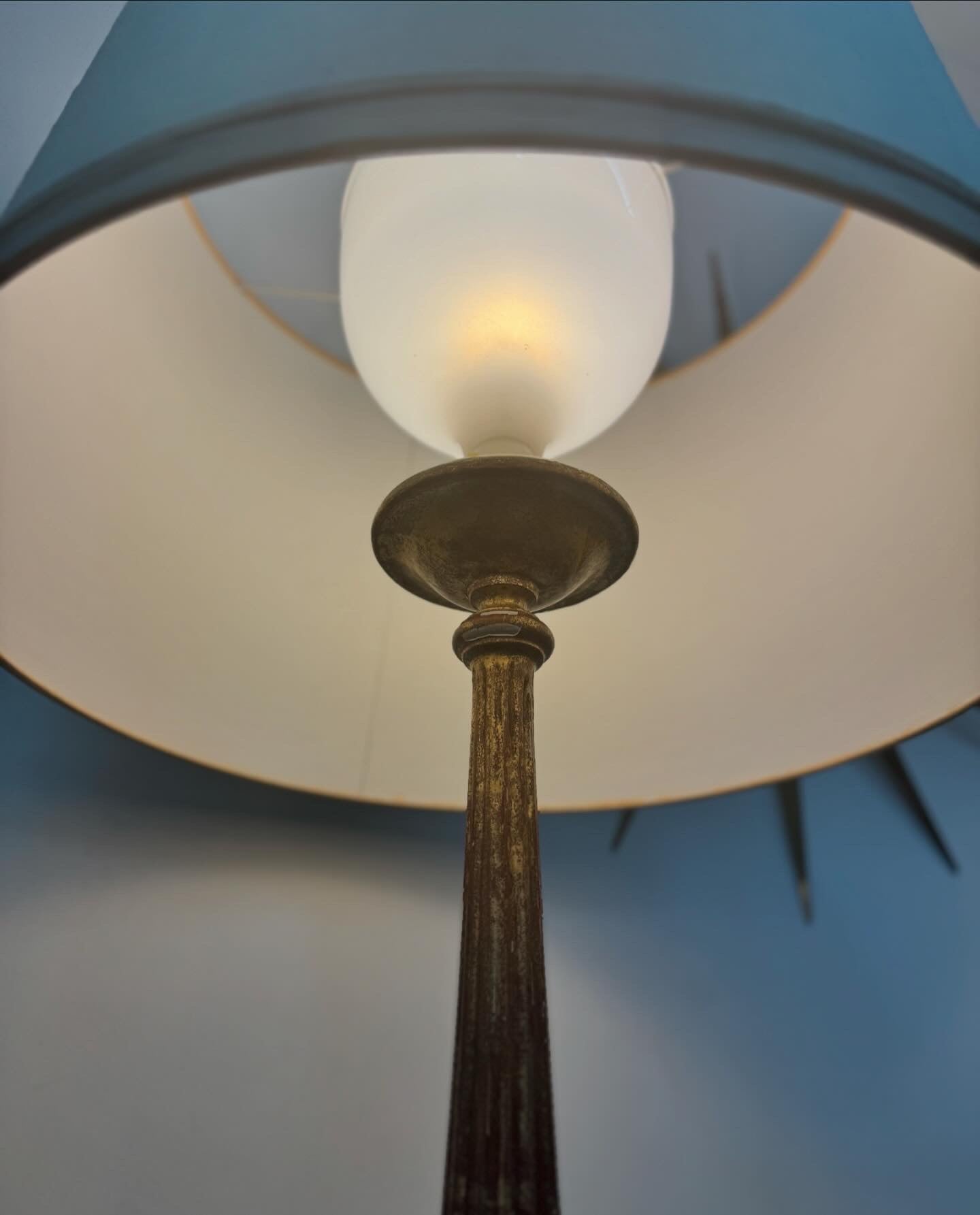 19th Century French hand carved gilt wood floor lamp