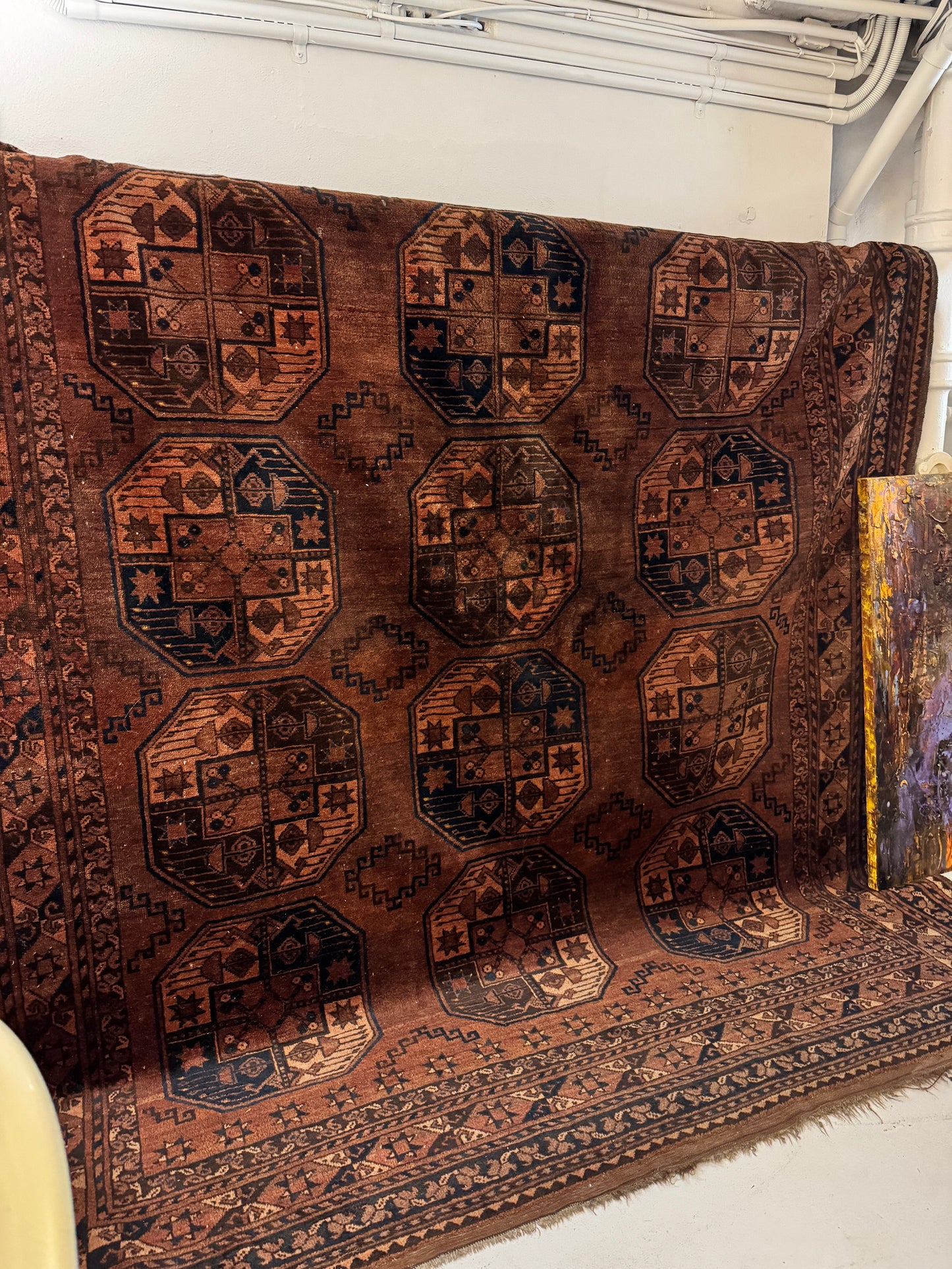 Vintage 1940s Ensari Turkoman Rug