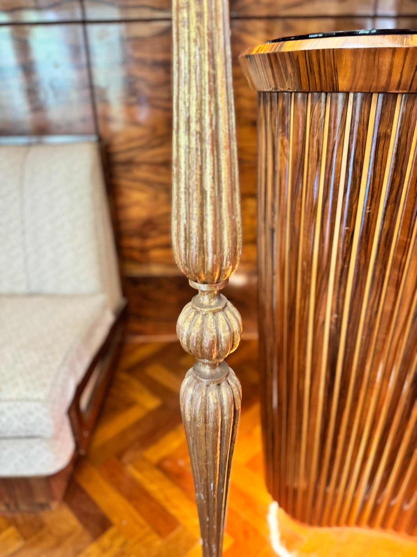French Giltwood Floor Lamp – Paris, Early 20th Century
