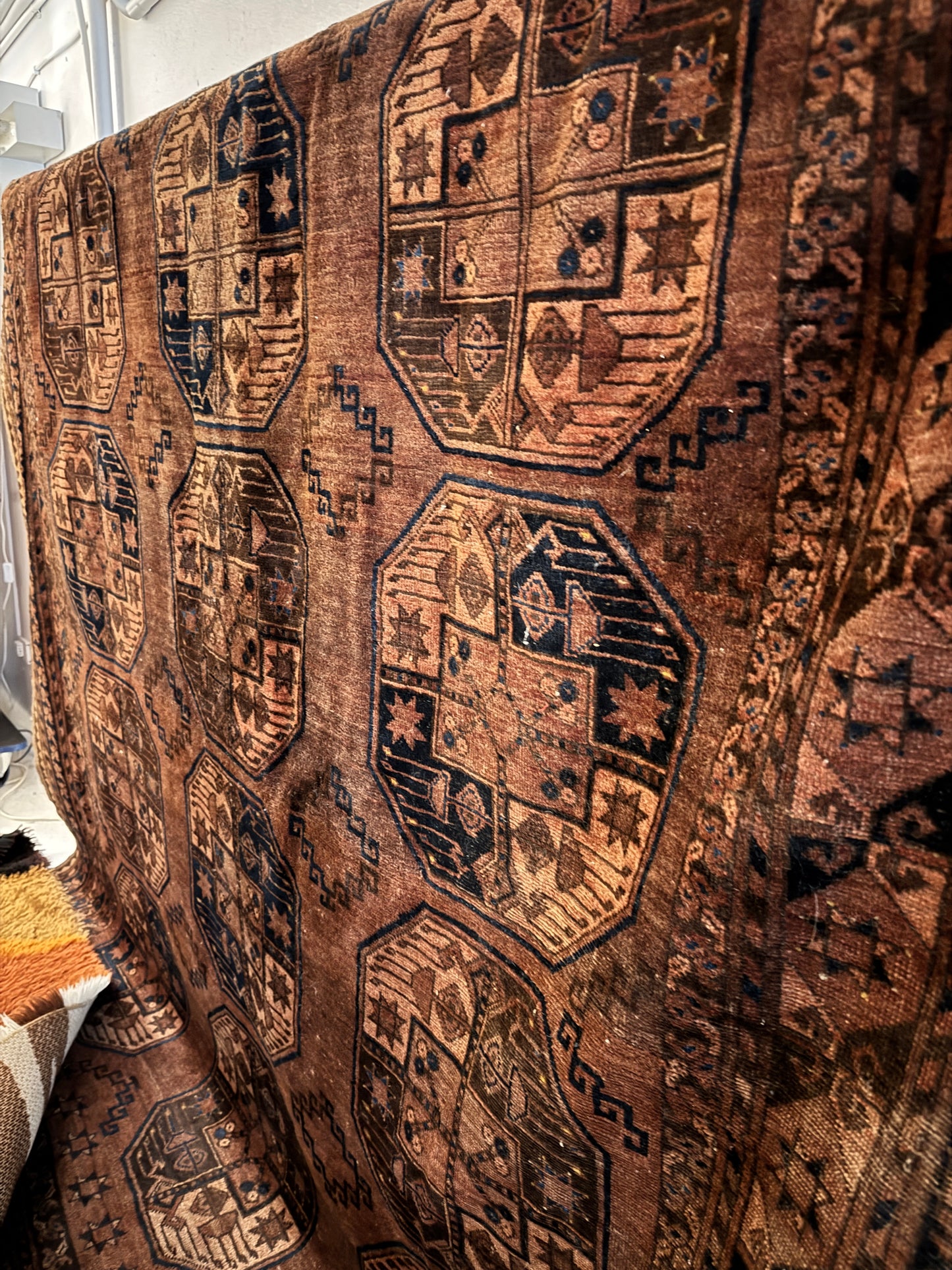 Vintage 1940s Ensari Turkoman Rug