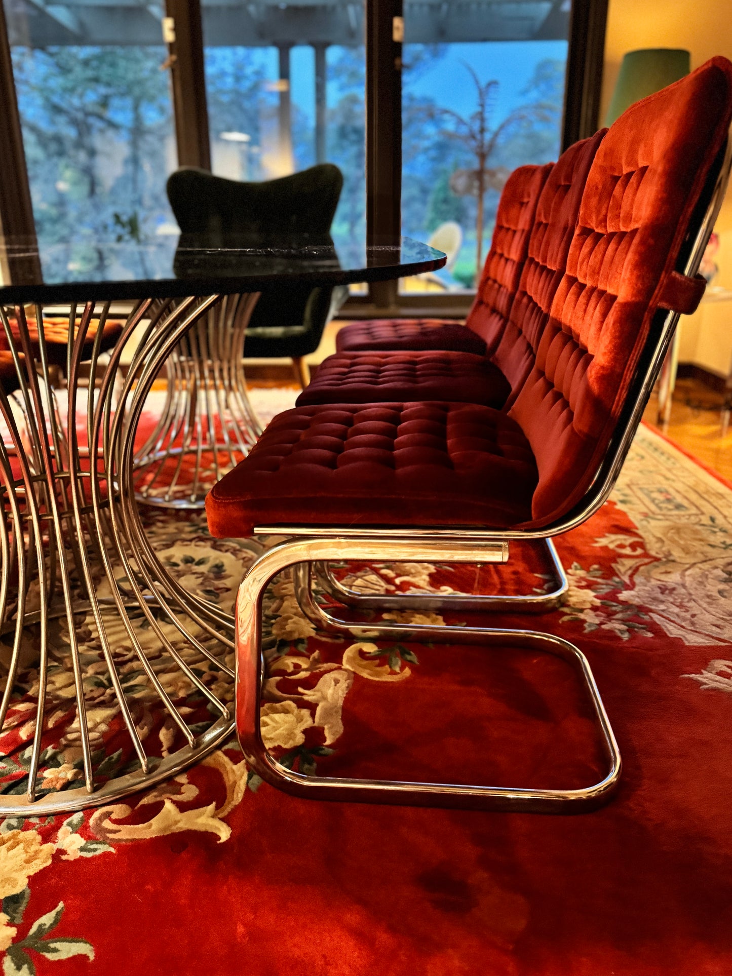 Namco Cantilever Dining Chairs x 6, 1970s
