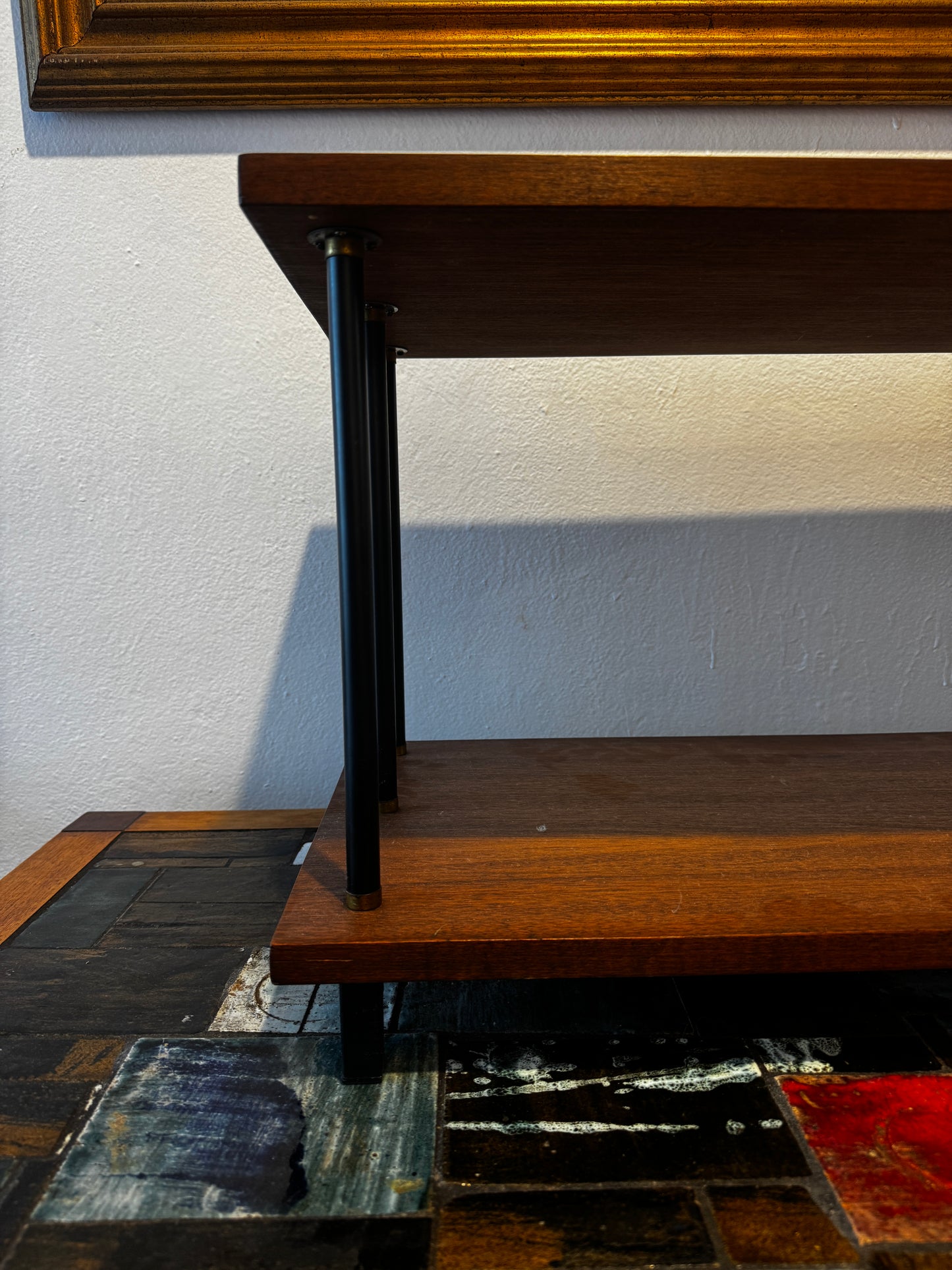 Laranda Mid-Century Modern Low Two-Tier Display Shelf • 1960s