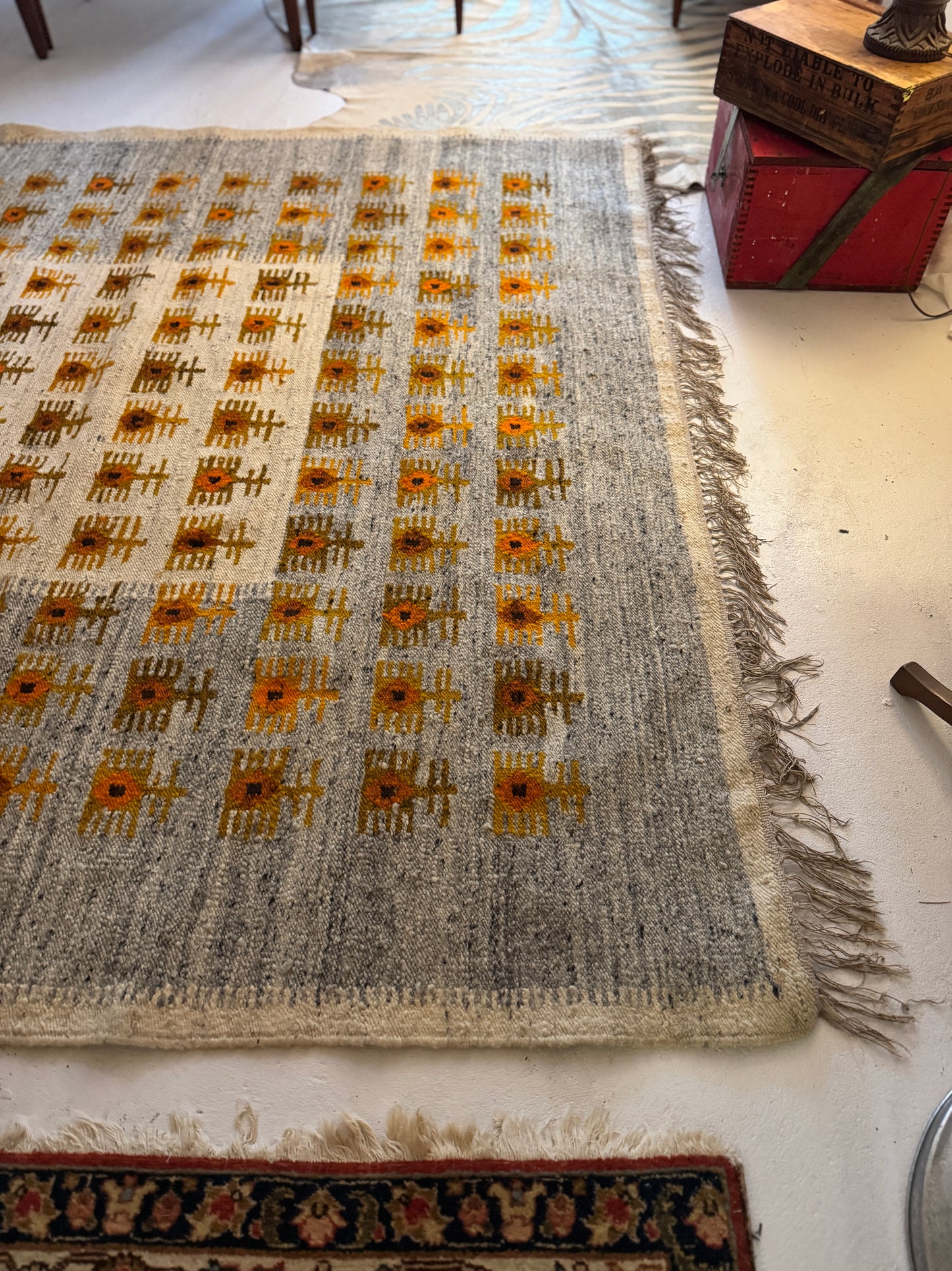 Mid century Swedish Flatweave Rug, 1950-1970s