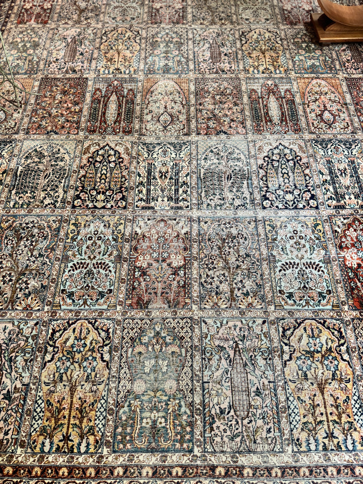 Vintage Tree of Life silk Kashmiri rug