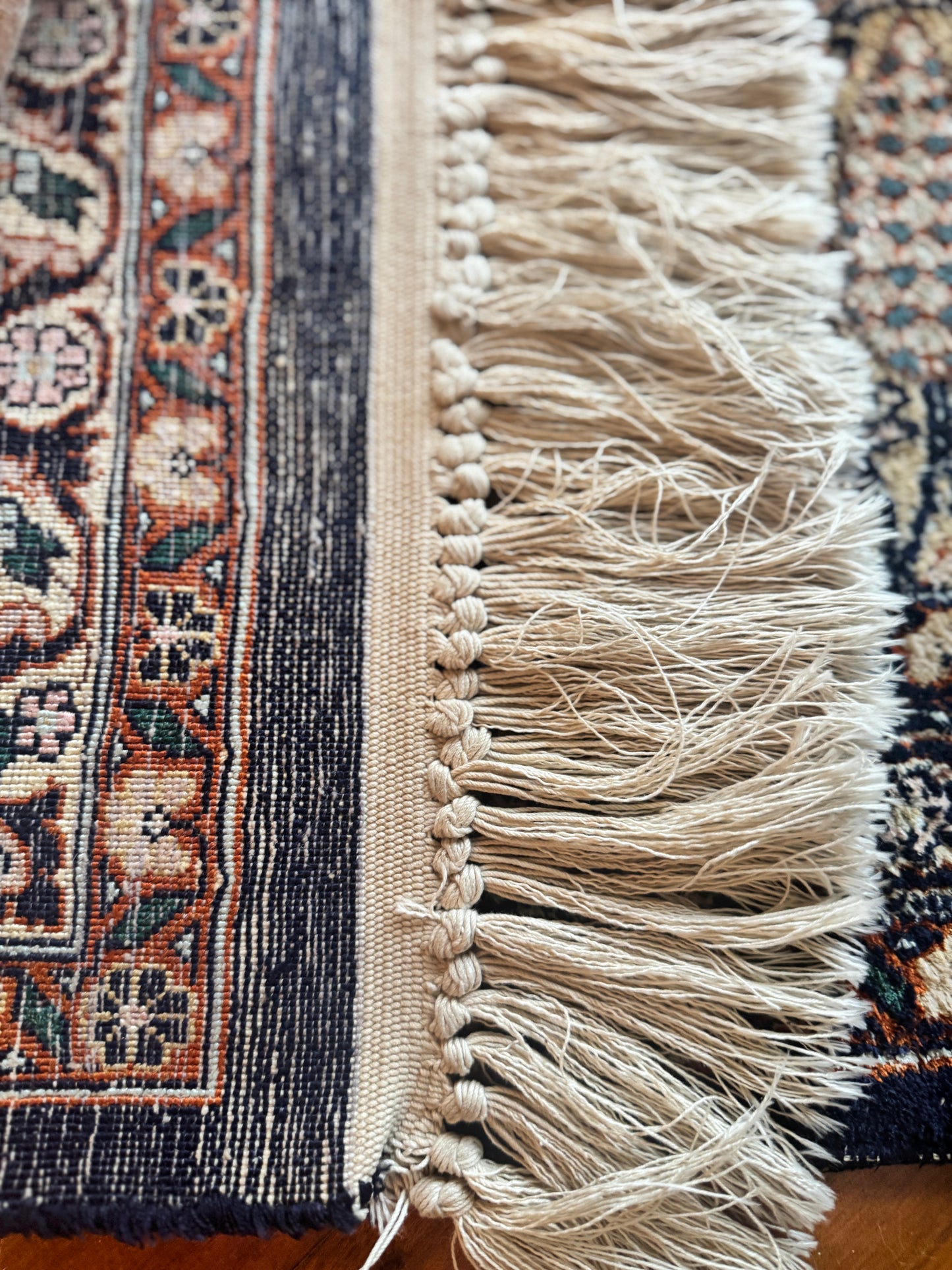 Vintage Tree of Life silk Kashmiri rug