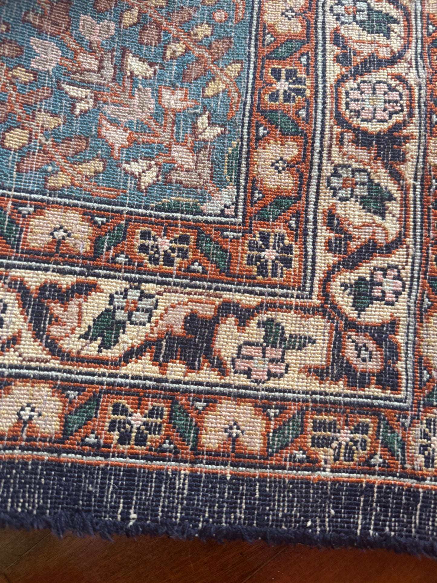 Vintage Tree of Life silk Kashmiri rug