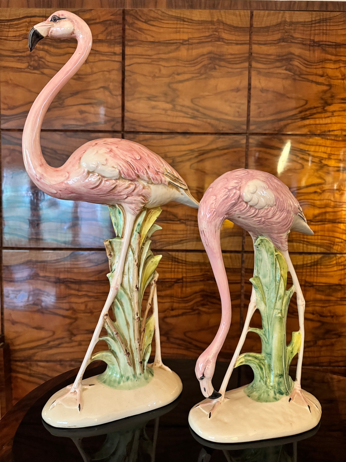 Pair of flamingo figurines by SCAT, Italia