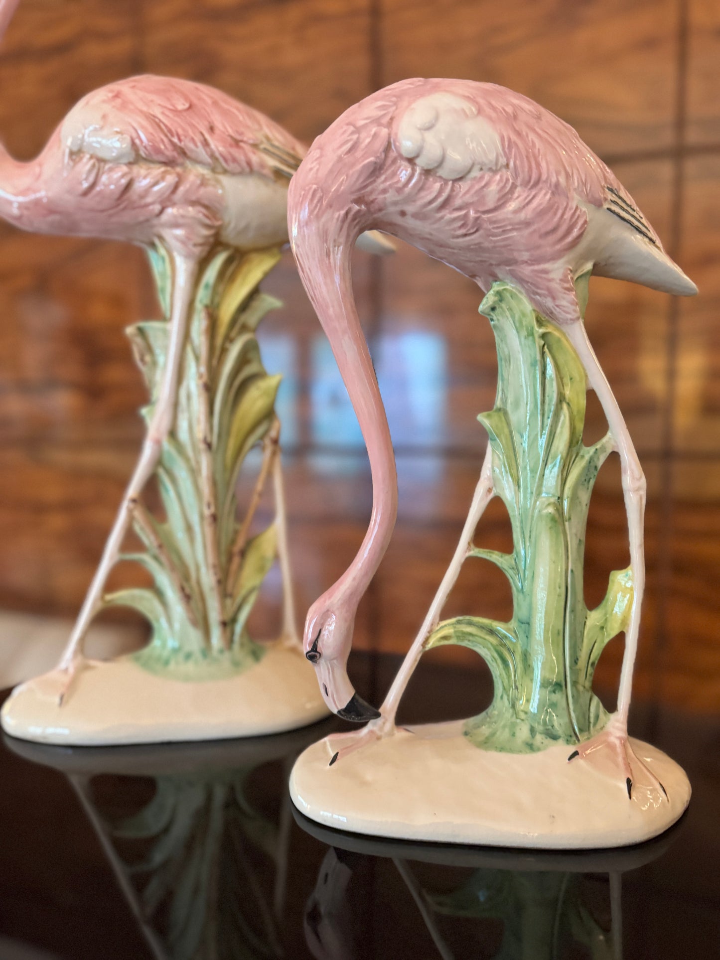 Pair of flamingo figurines by SCAT, Italia