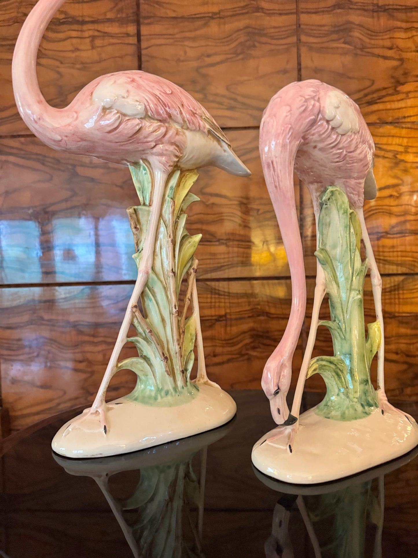 Pair of flamingo figurines by SCAT, Italia