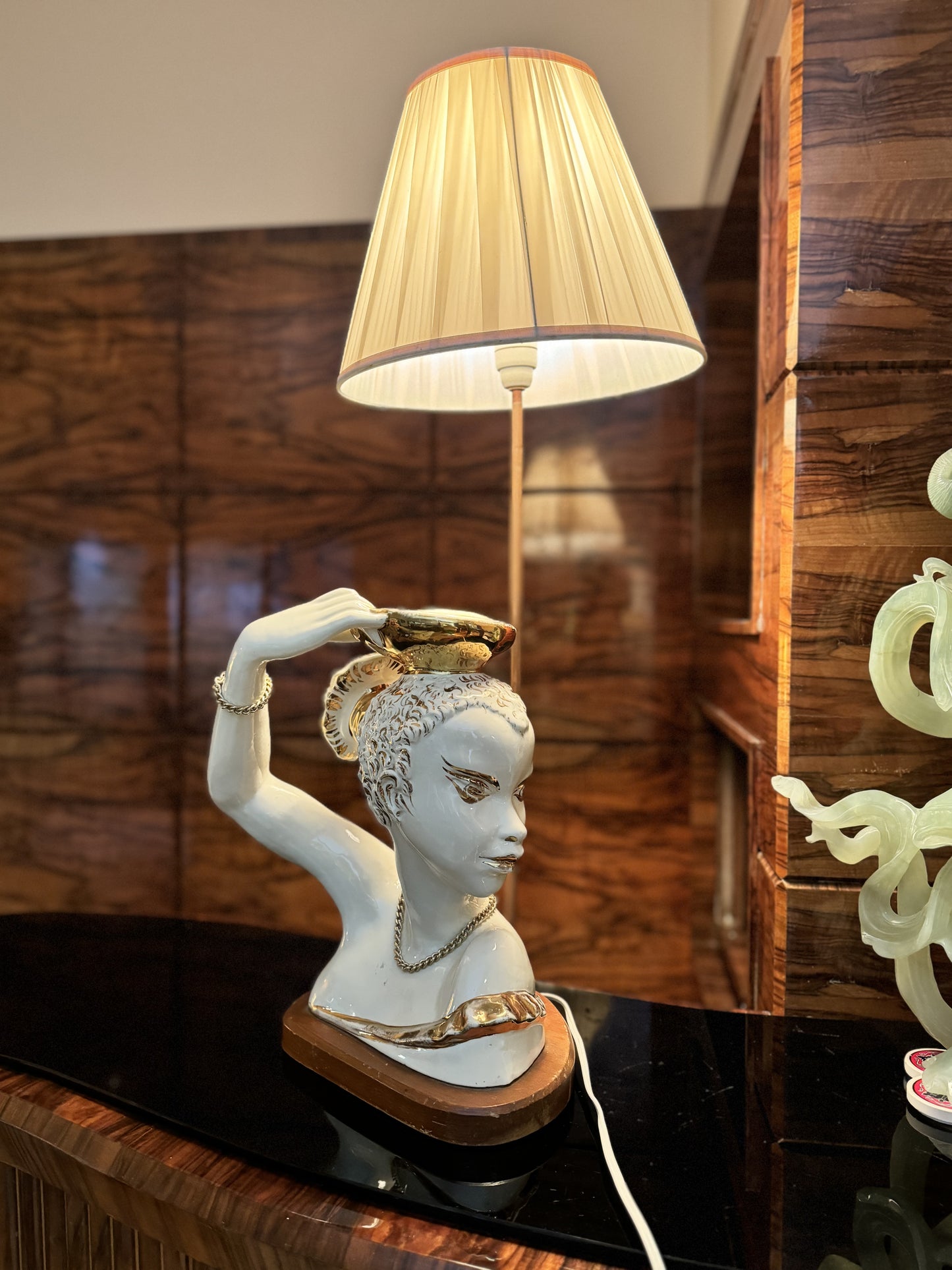 1950s Italian Ceramic lady lamp