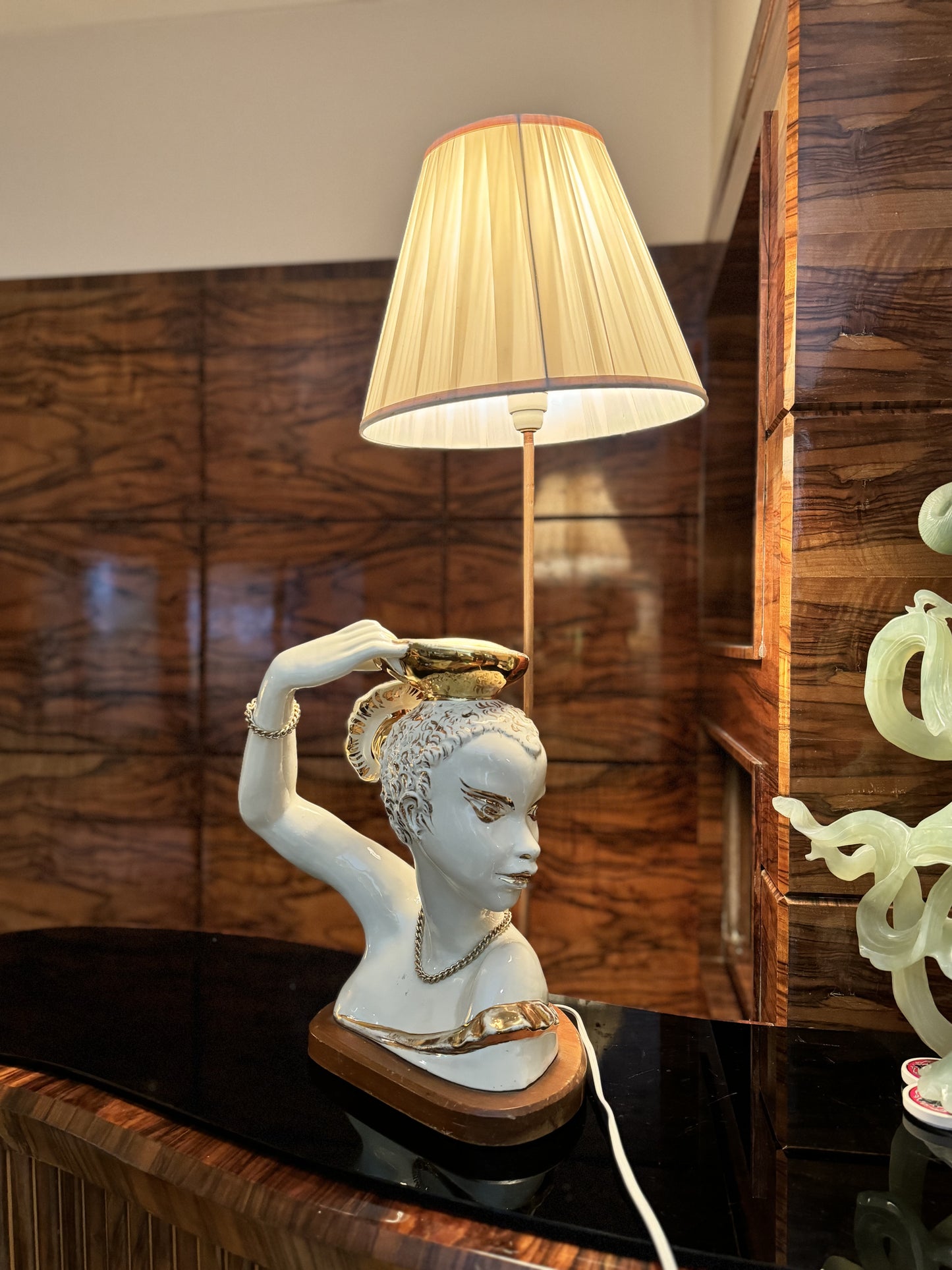 1950s Italian Ceramic lady lamp