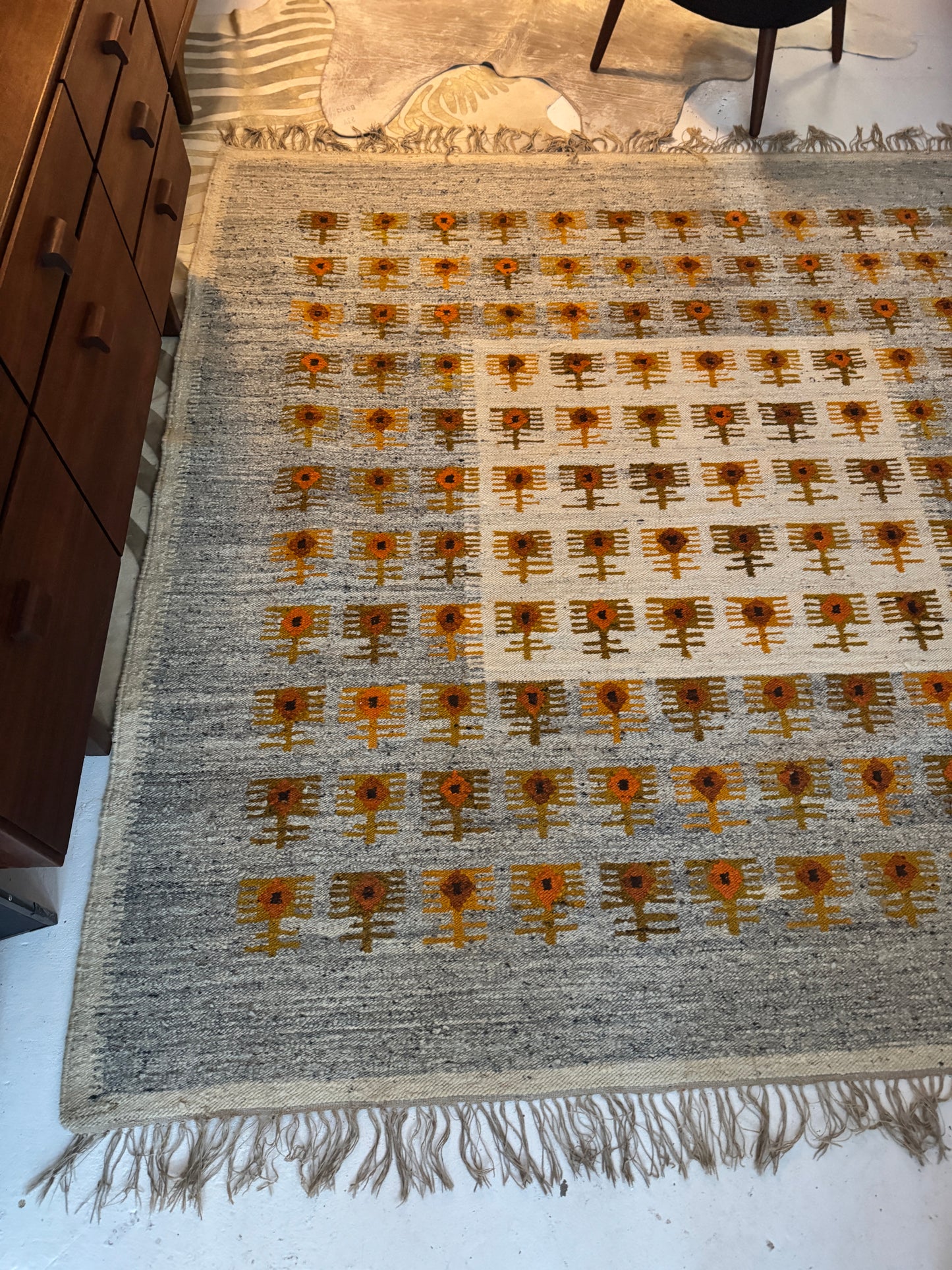 Mid century Swedish Flatweave Rug, 1950-1970s