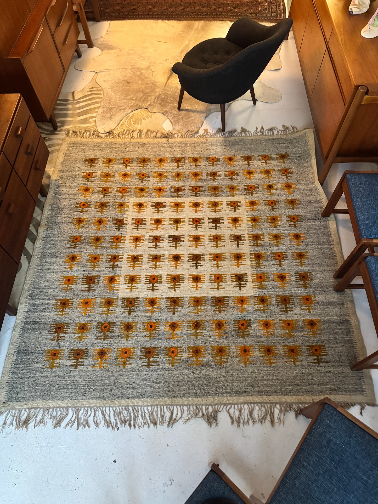 Mid century Swedish Flatweave Rug, 1950-1970s