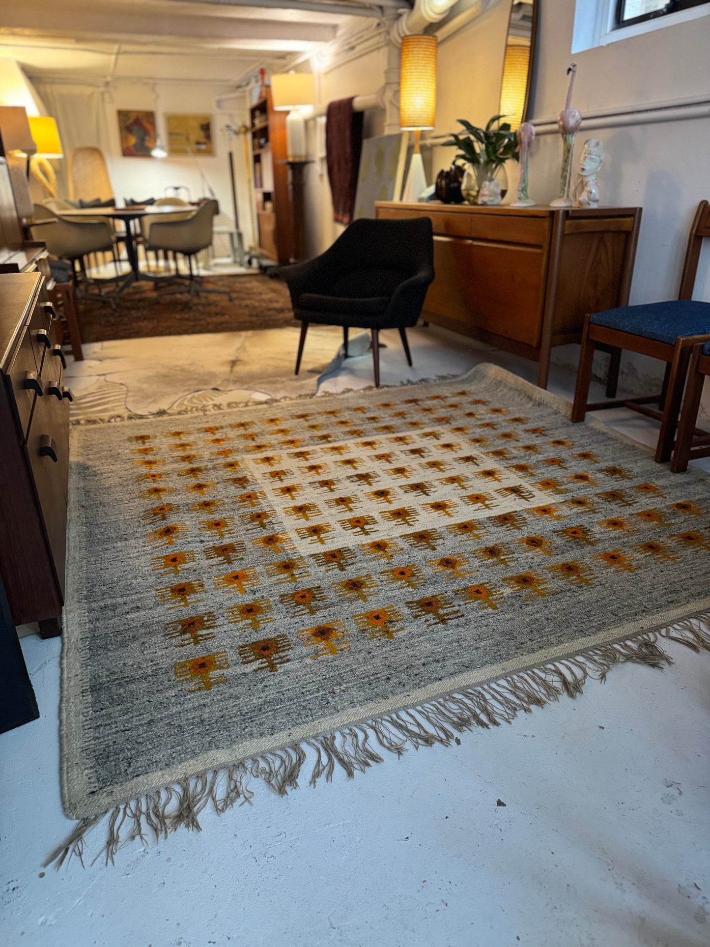 Mid century Swedish Flatweave Rug, 1950-1970s