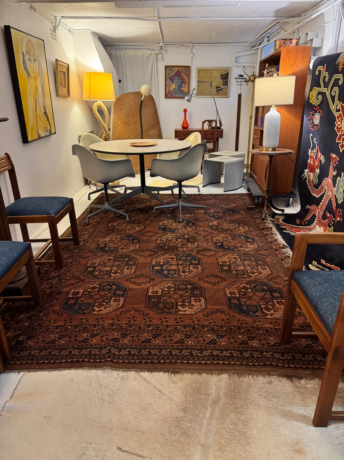 Vintage 1940s Ensari Turkoman Rug