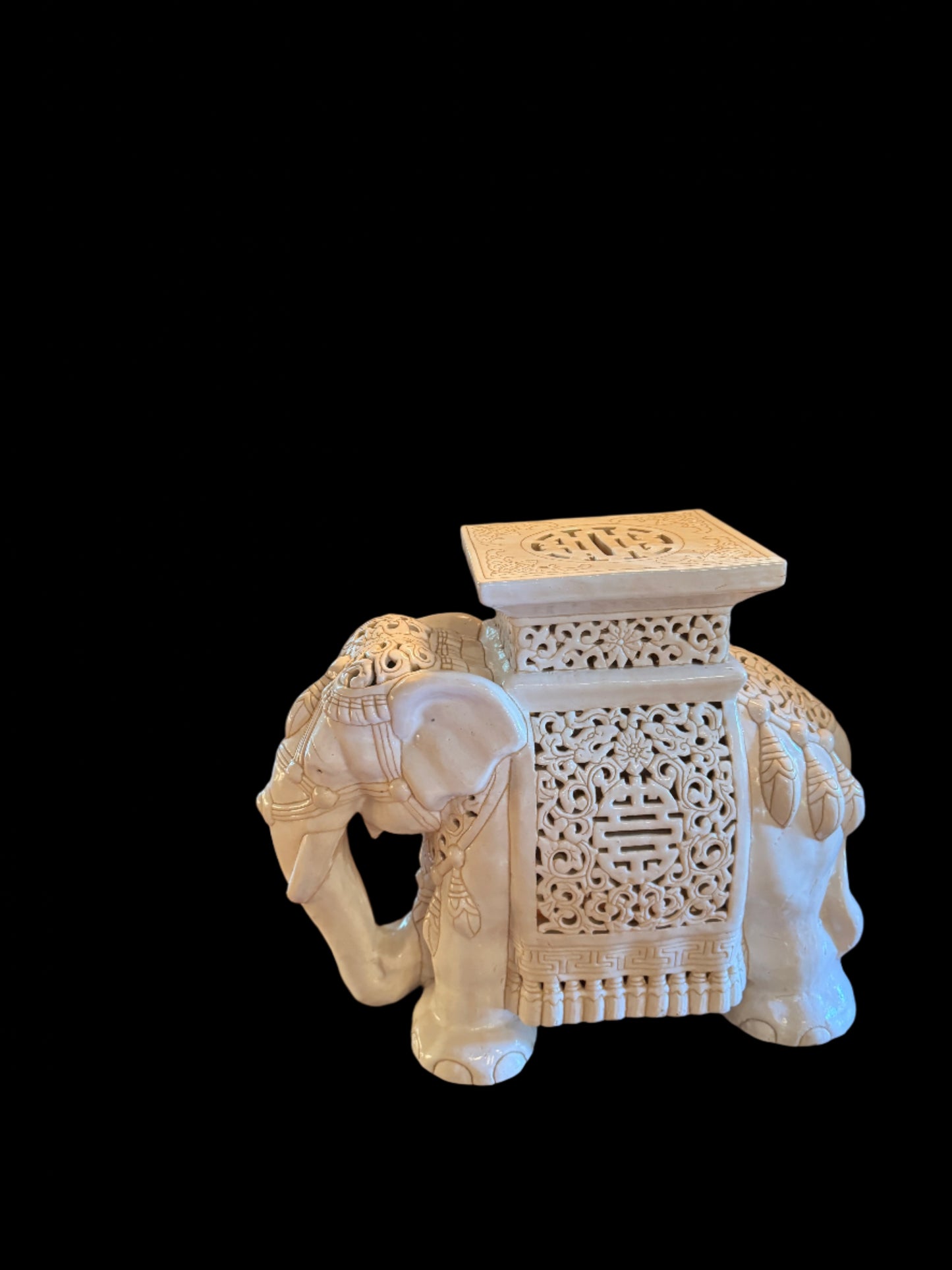 Vintage 1970s Ceramic Elephant side tables/plant stands