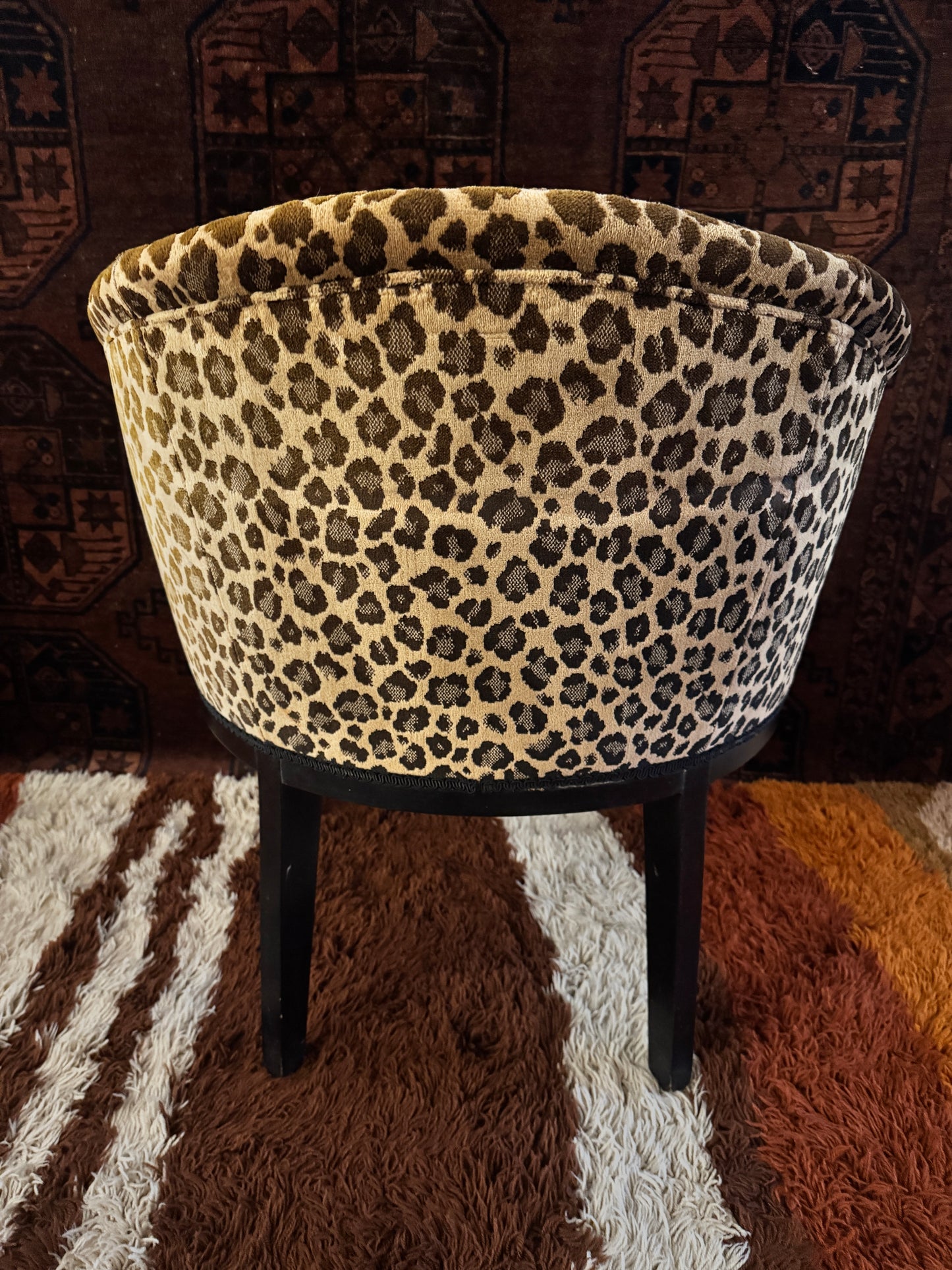 Vintage Leopard print Barrel Chair, 1950-1960. The "Janice"
