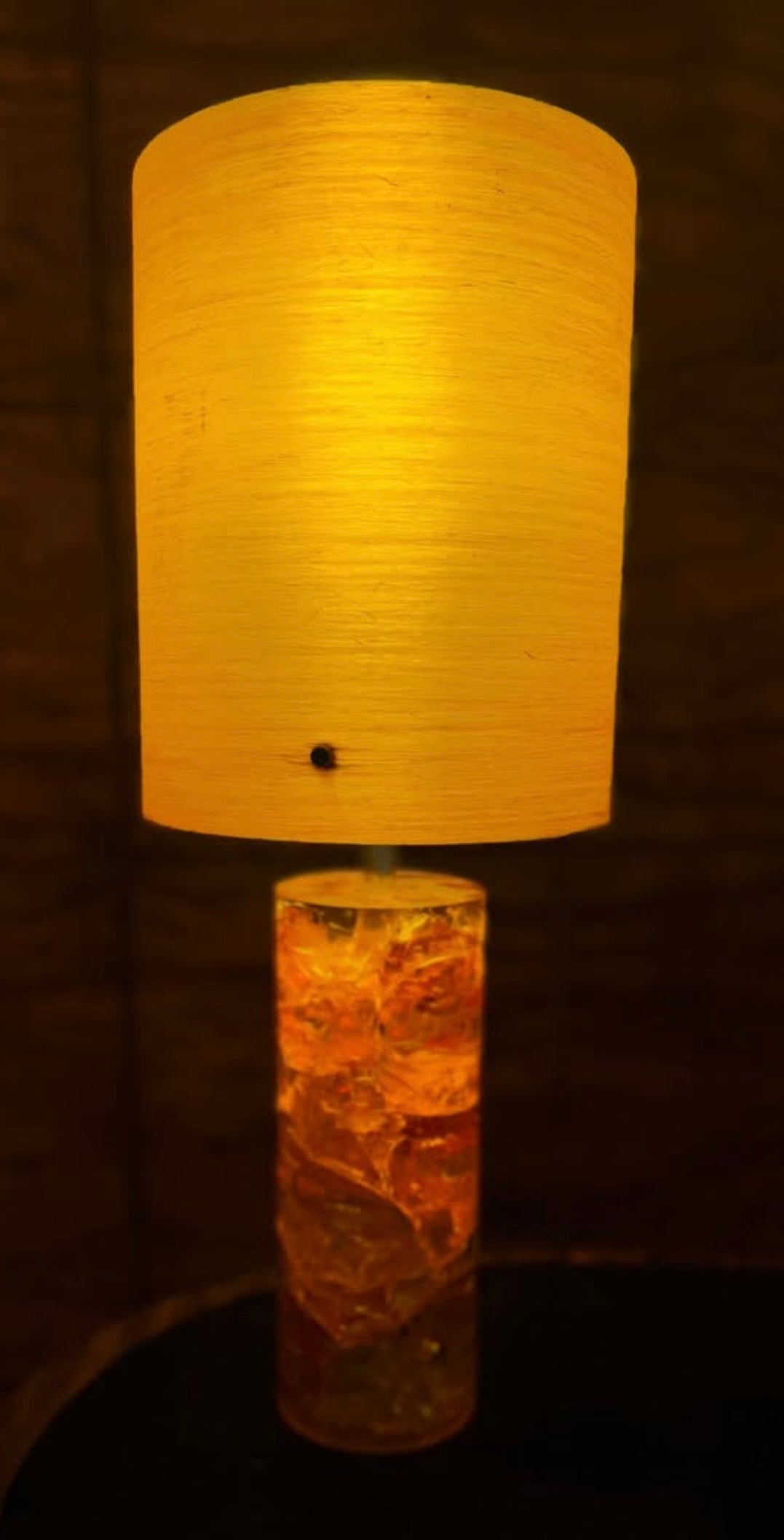 Shattaline lamp base with spun fibreglass shade