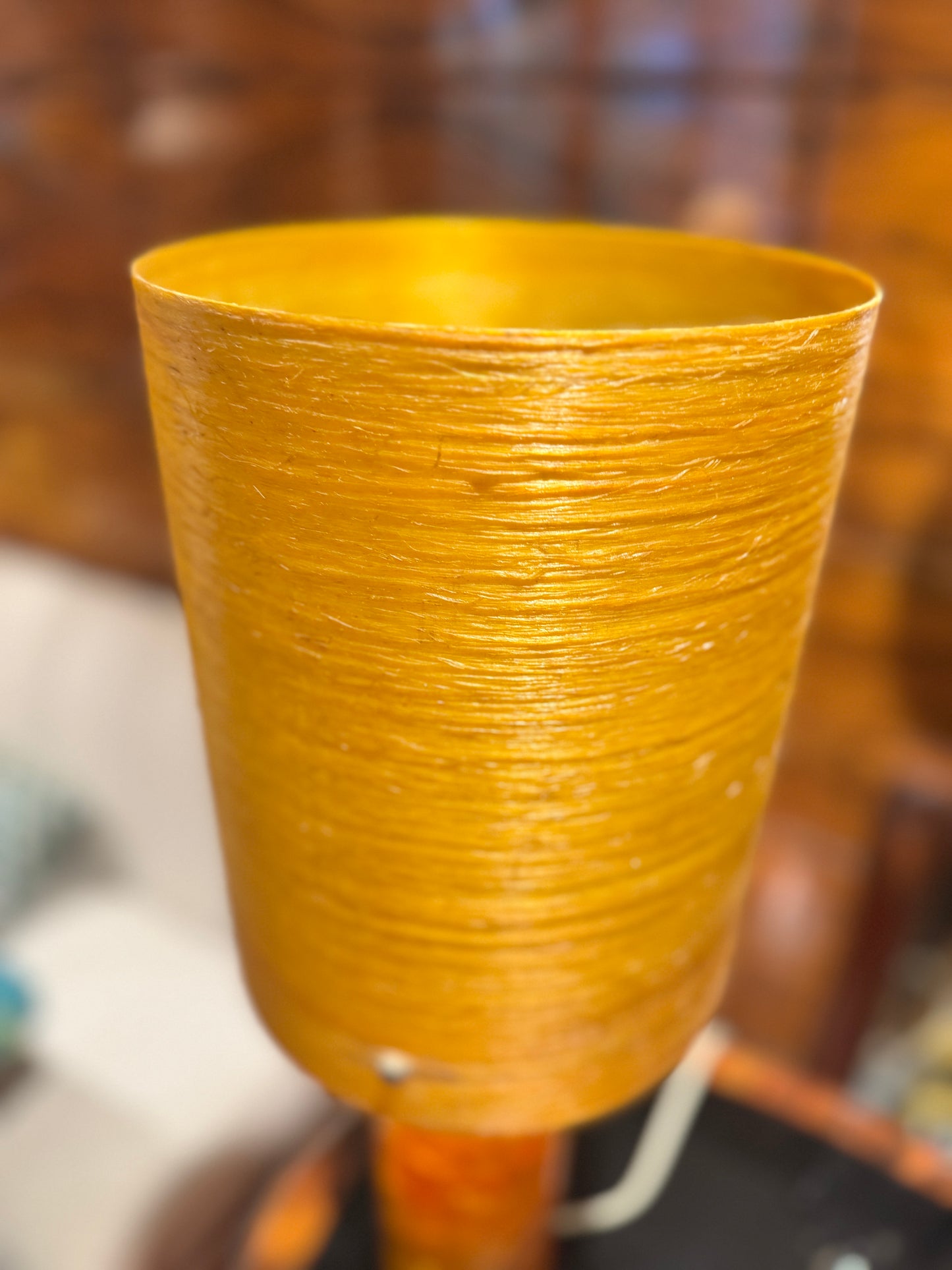 Shattaline lamp base with spun fibreglass shade