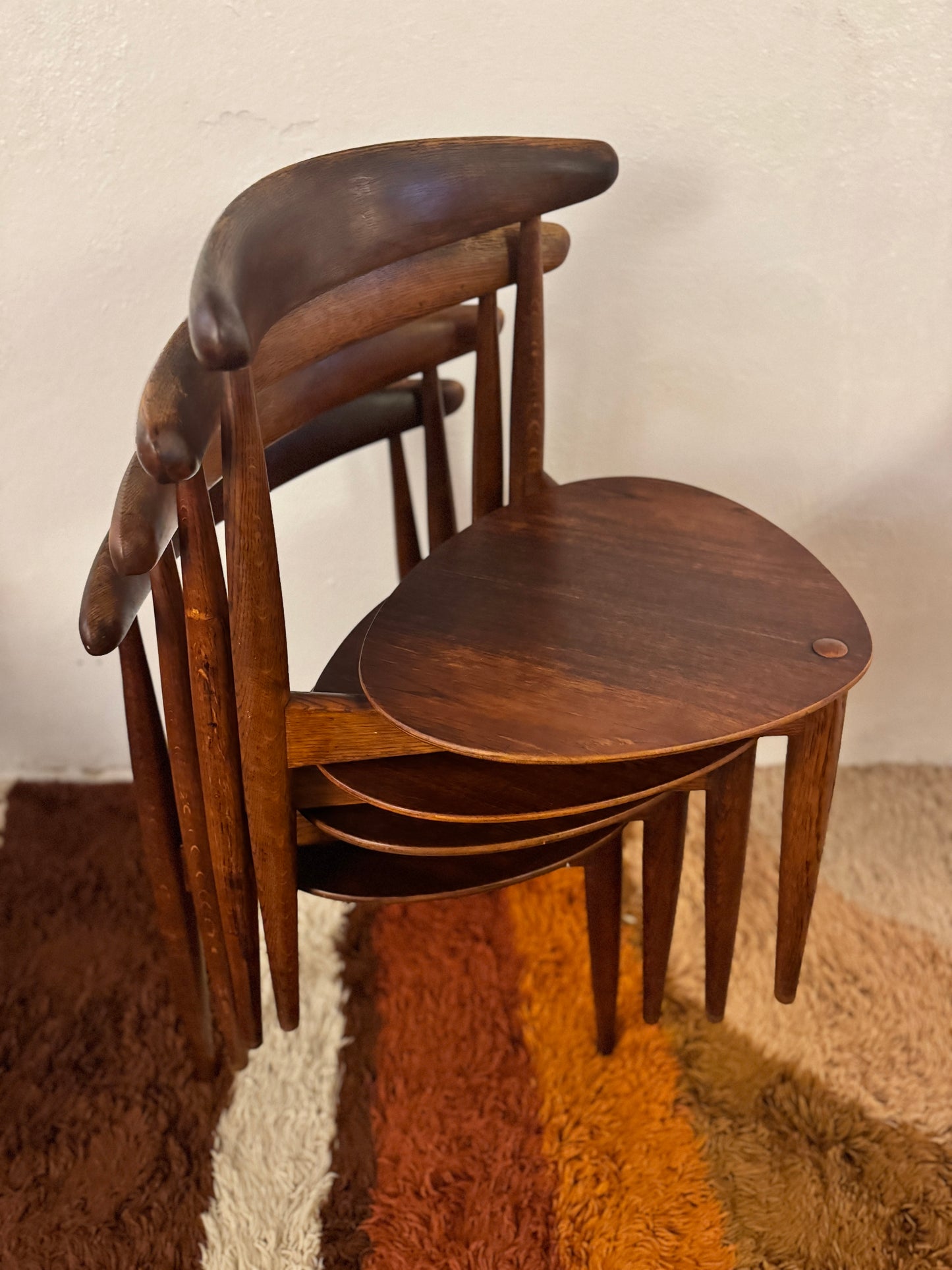 Hans J. Wegner “Heart” Dining Set for Fritz Hansen, 1952