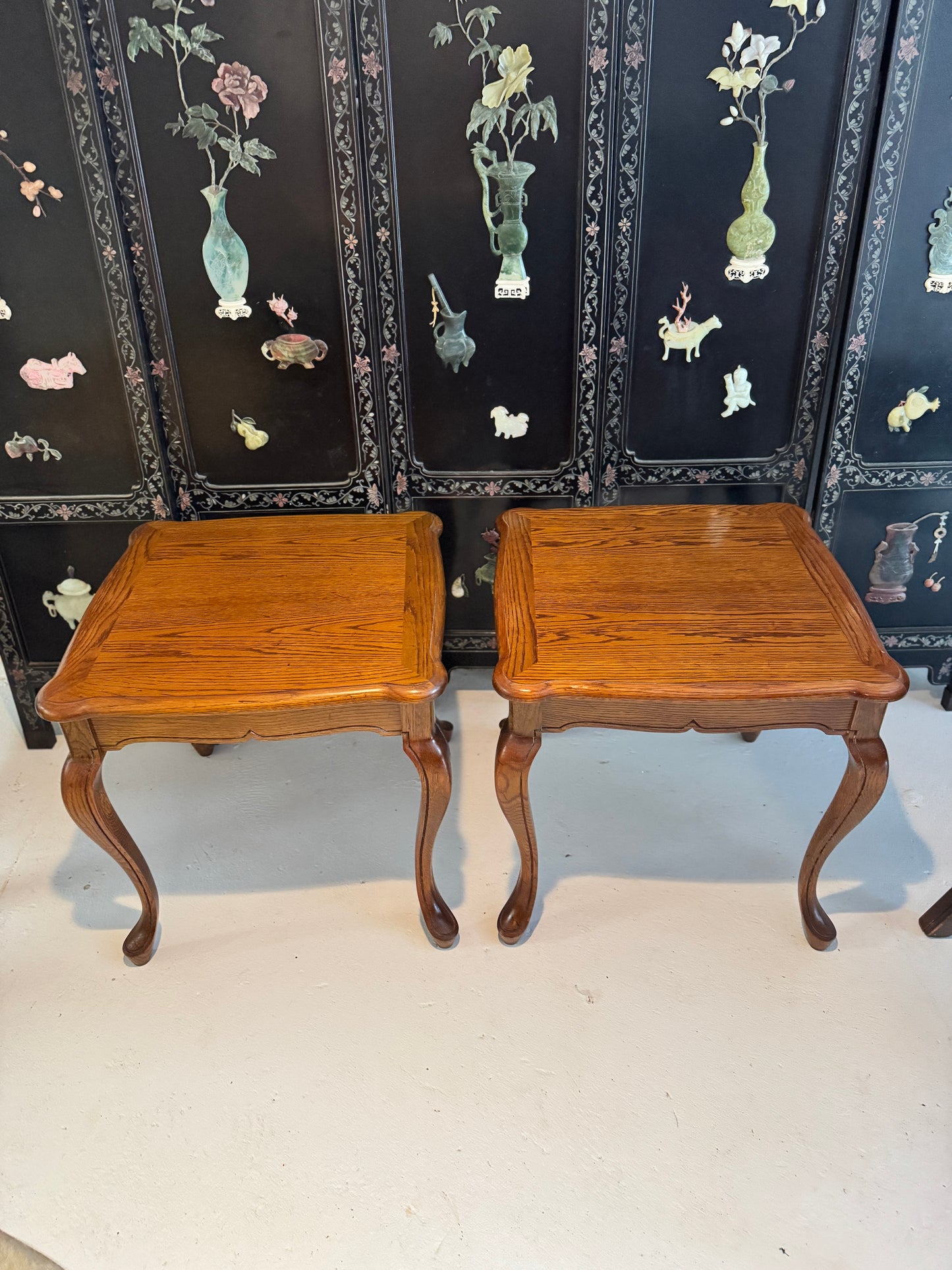 Solid oak side table