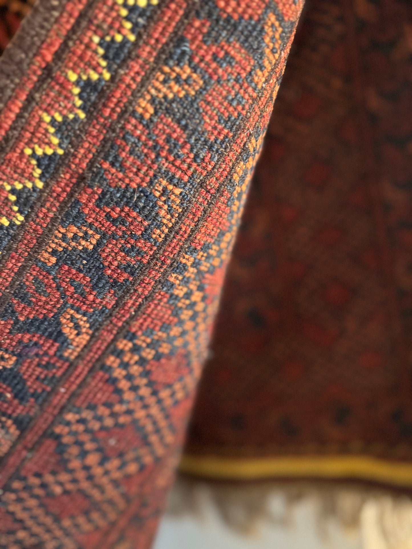 1940s Handwoven Ensari Rug