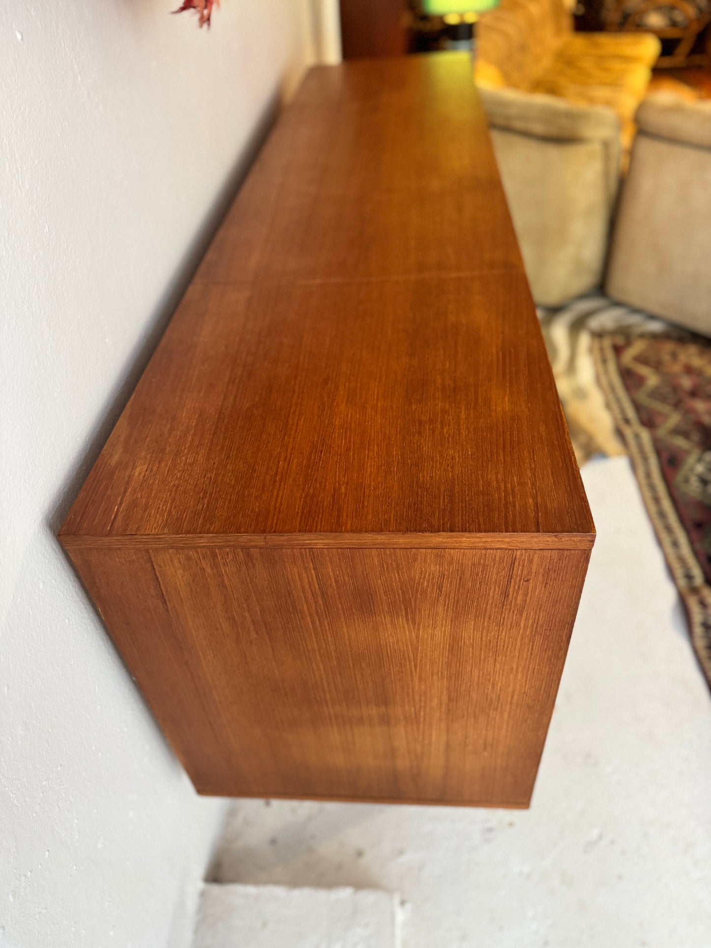 Wrightbilt Mid-Century Sideboard with Flip-Top Cocktail Cabinet, 1960s