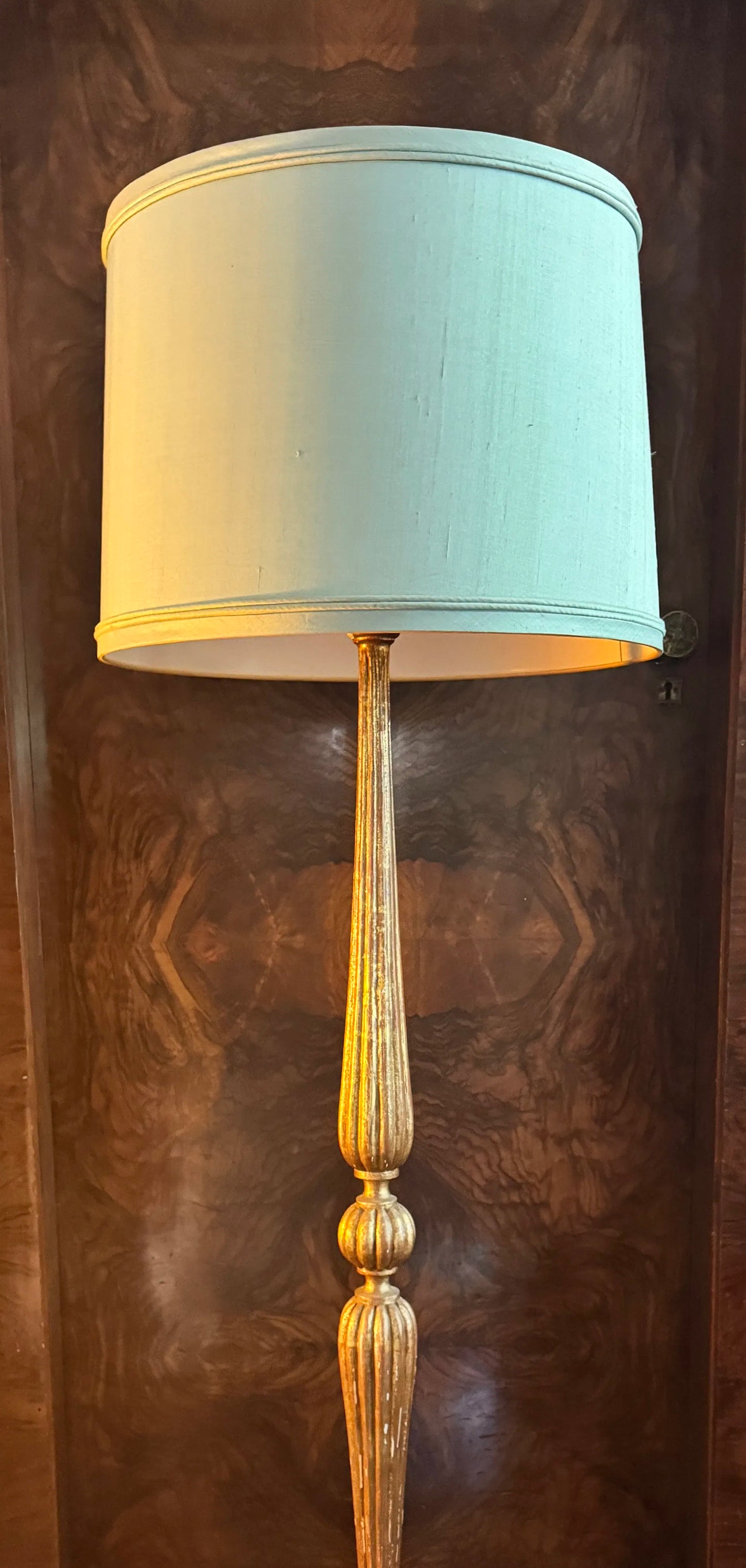 19th Century French hand carved gilt wood floor lamp