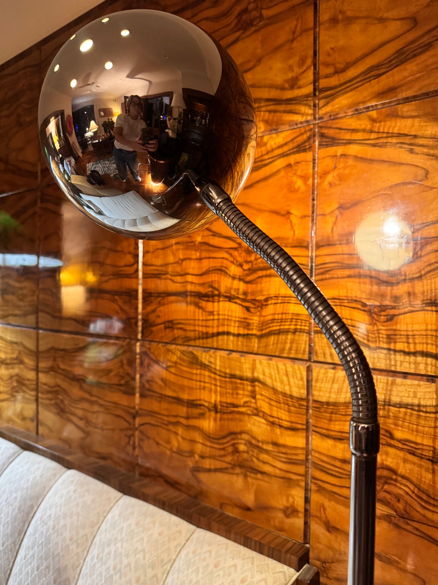 1960-1970 Chrome bendy neck eyeball floor lamp