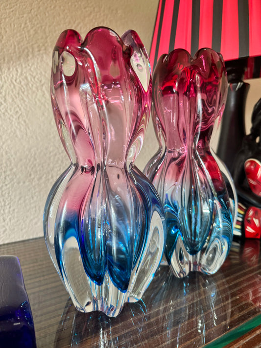 1 OF 2 SANYU GLASS VASE MADE IN JAPAN