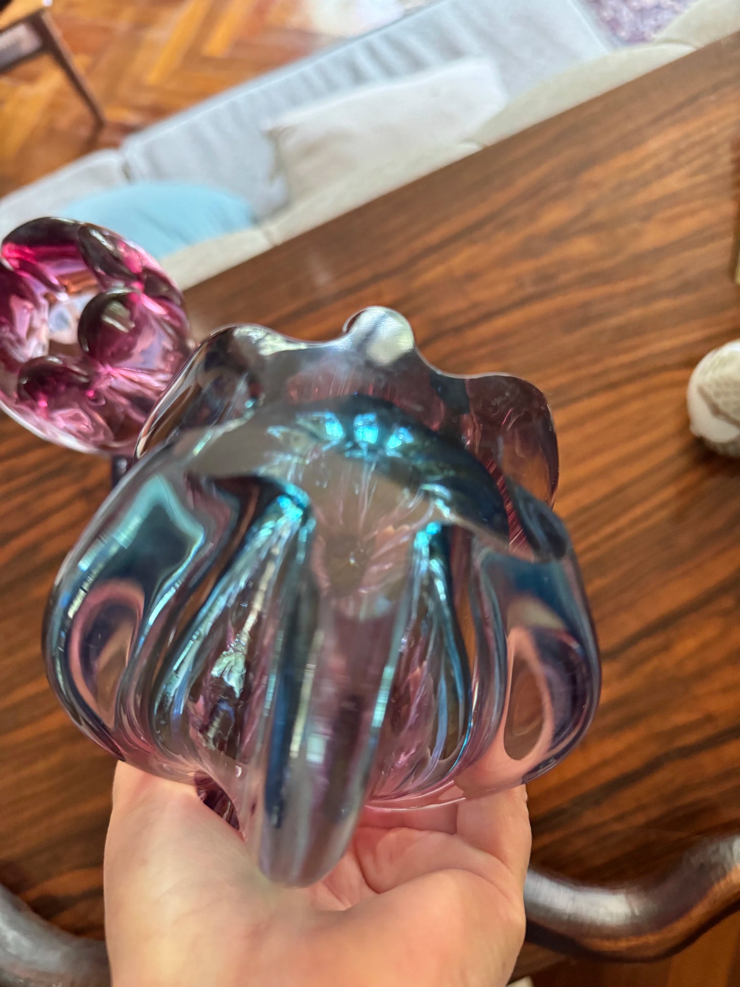 1 OF 2 SANYU GLASS VASE MADE IN JAPAN