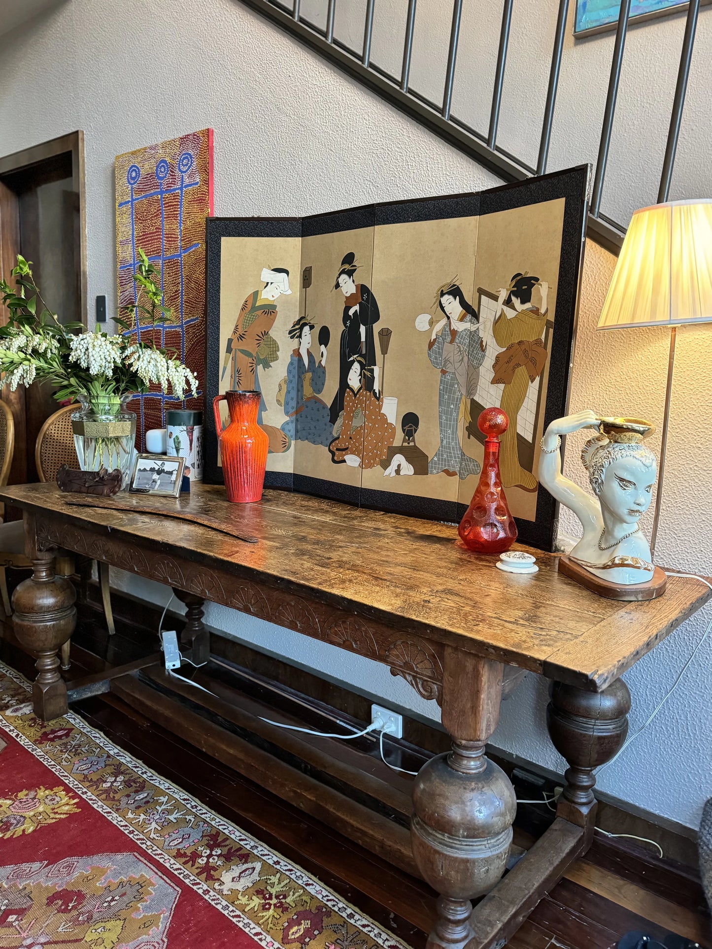 Decorative antique Japanese screen