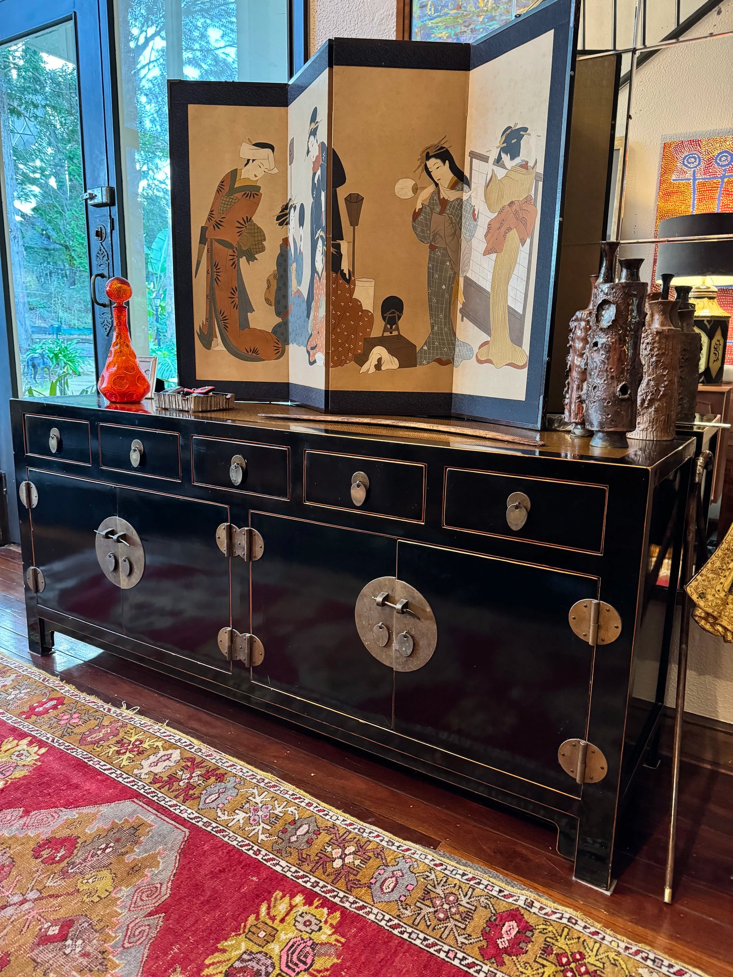 Decorative antique Japanese screen