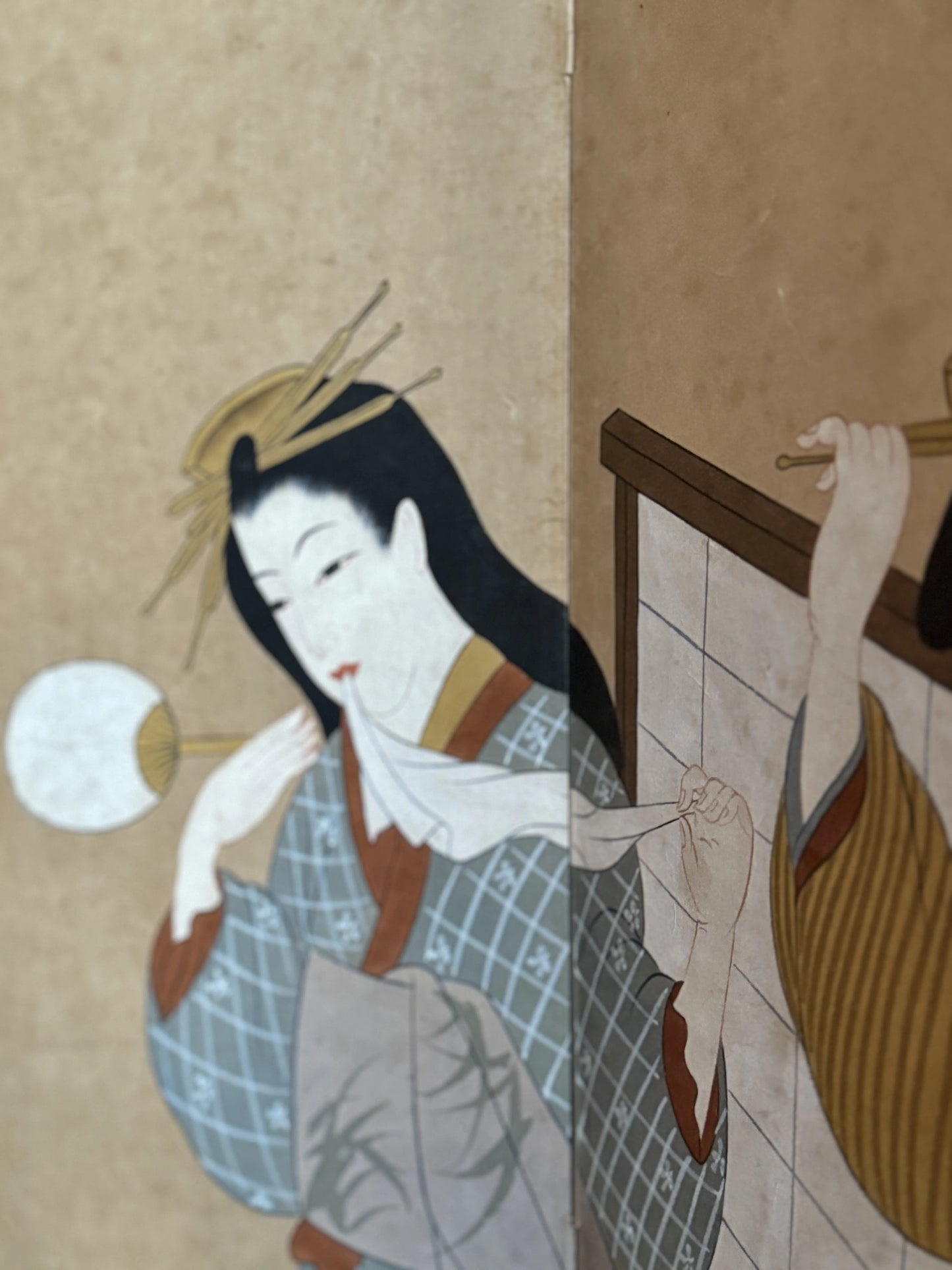 Decorative antique Japanese screen