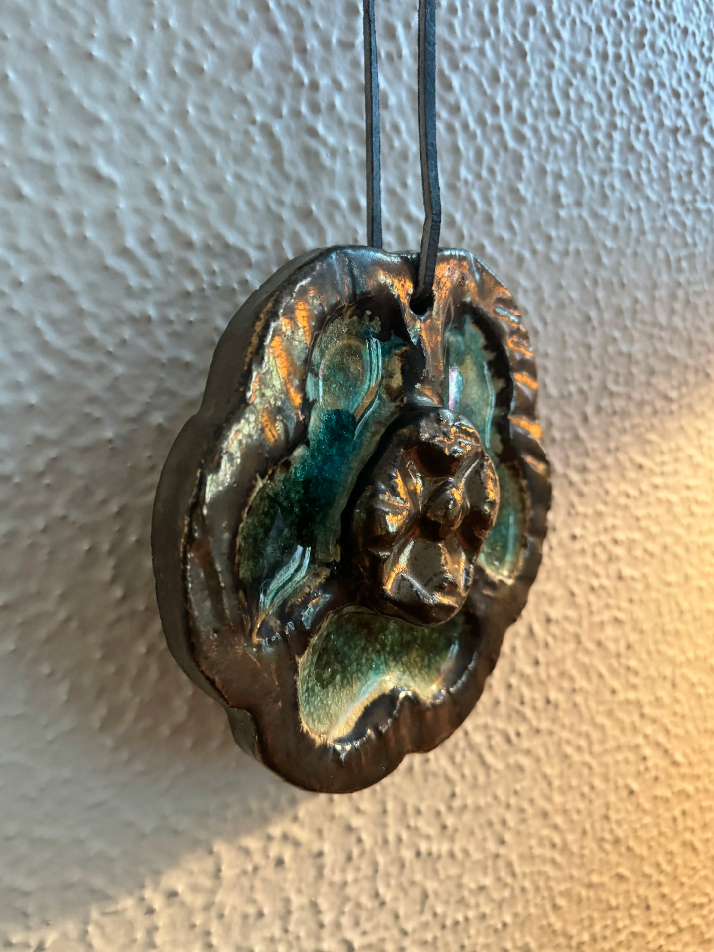 Brutalist ceramic Australian studio wall hanging by Trudi Fry