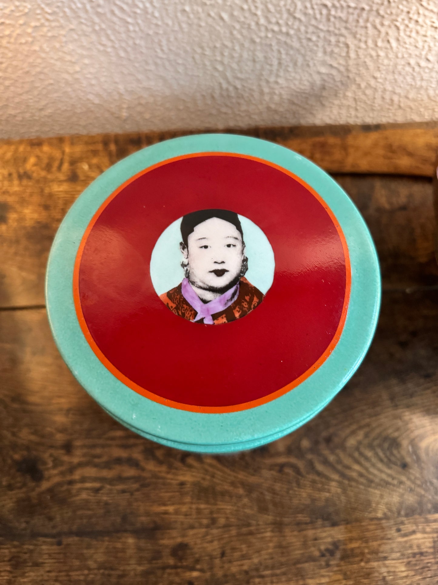 Vintage ceramic tea caddy by Fabienne Jouvin, Paris
