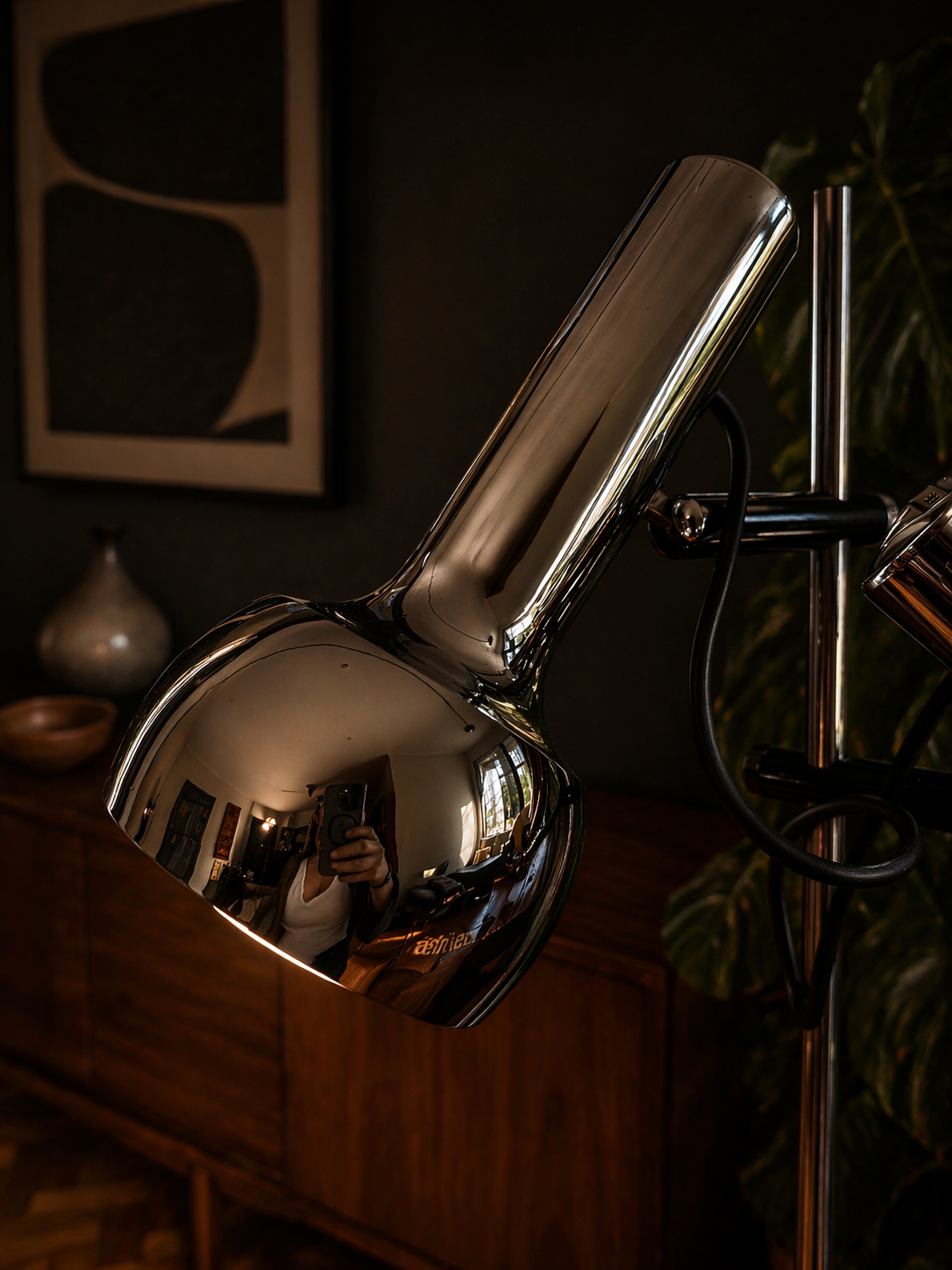 Chrome Osmo twin head floor lamp