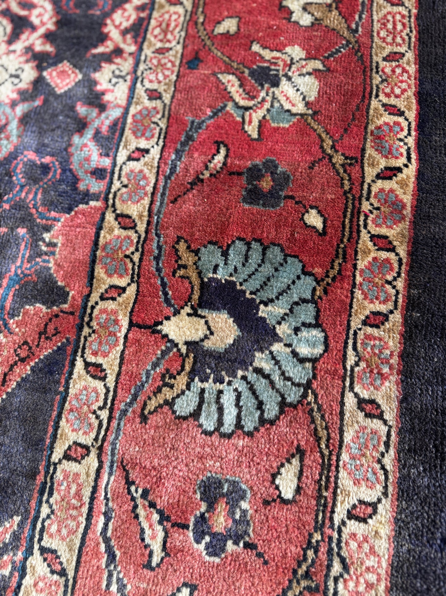 Stunning hand knotted Iranian wool rug with floral motif