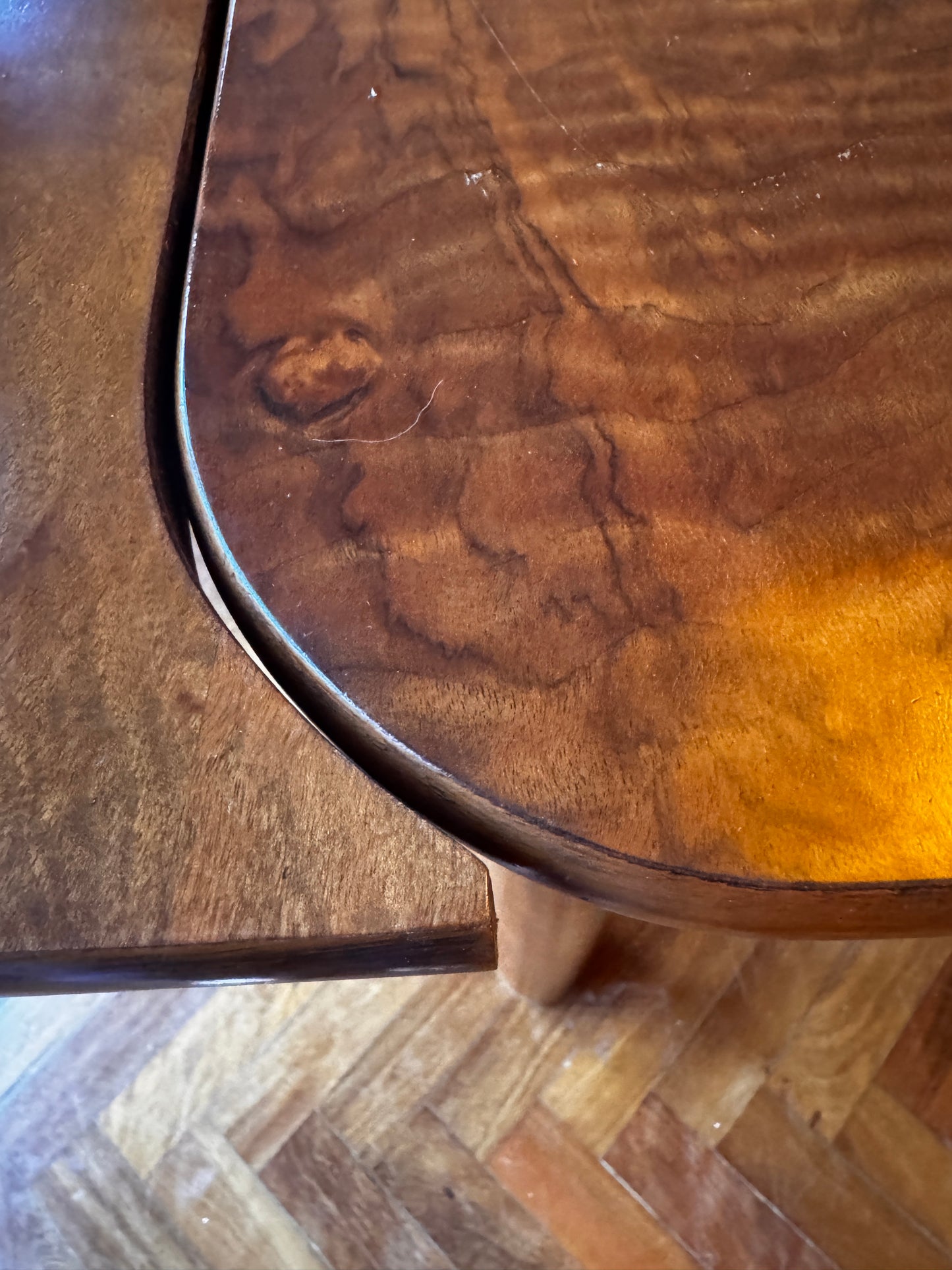Czech Art Deco Walnut Burl Extending Dining Table | Circa 1925–1935