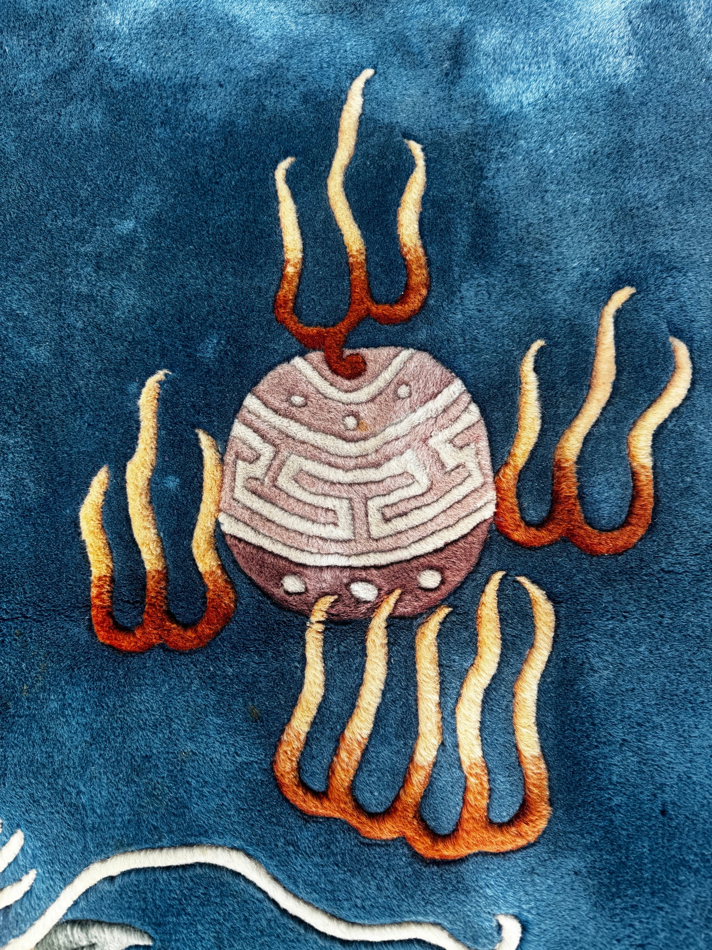 Chinese Handwoven Dragon Rug — Peking Blue