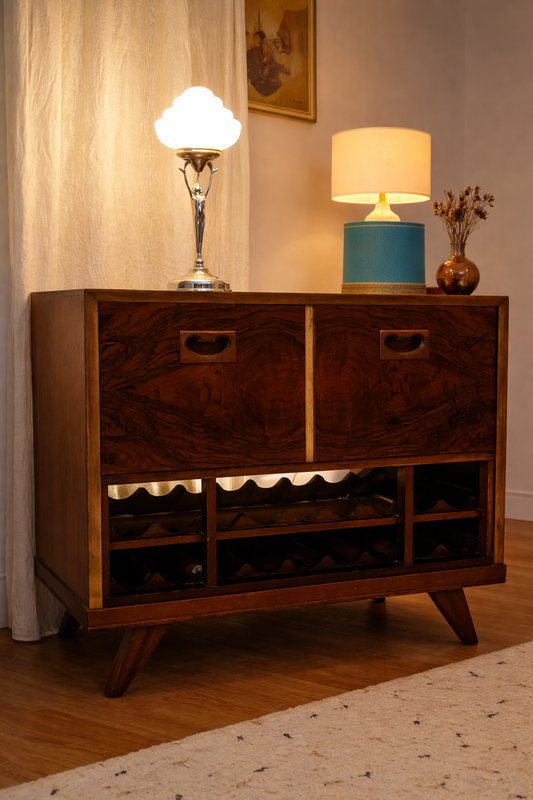 Mid-Century Walnut Bar / Vinyl Cabinet