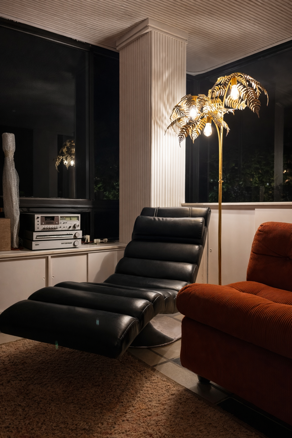 Gilt Palm Floor Lamp