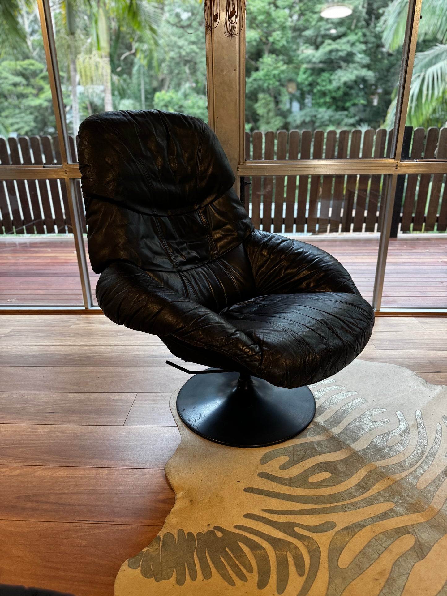 Pair of 1970s Modernist Swivel Lounge Chairs — Imported by Myer, Melbourne