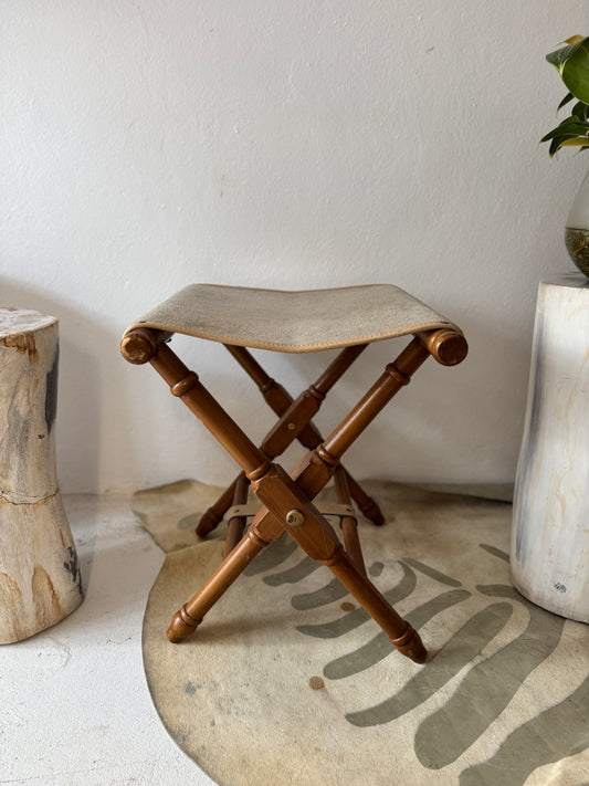 Prizmic & Brill Folding Suede Stool — New York