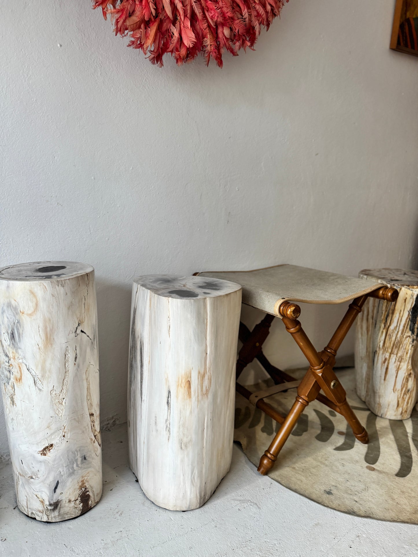 Prizmic & Brill Folding Suede Stool — New York