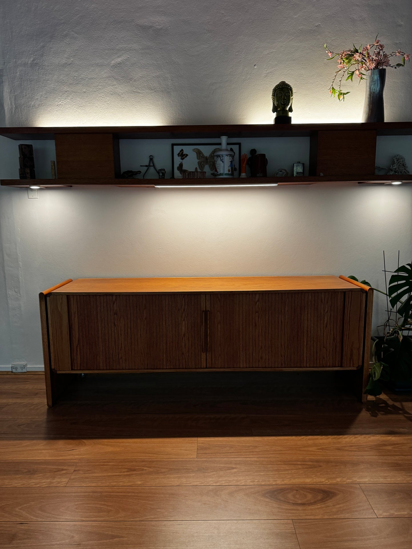 Dyrlund Oak Tambour Sideboard – Denmark, c.1960s