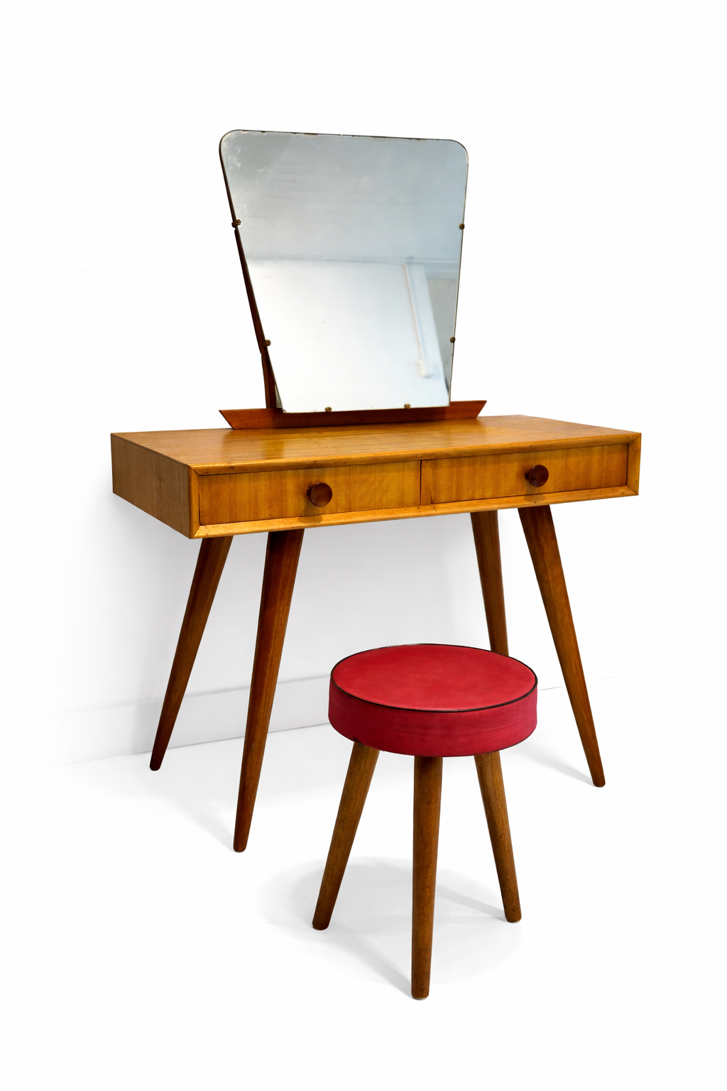 1950s Maple Dressing Table & Matching Stool