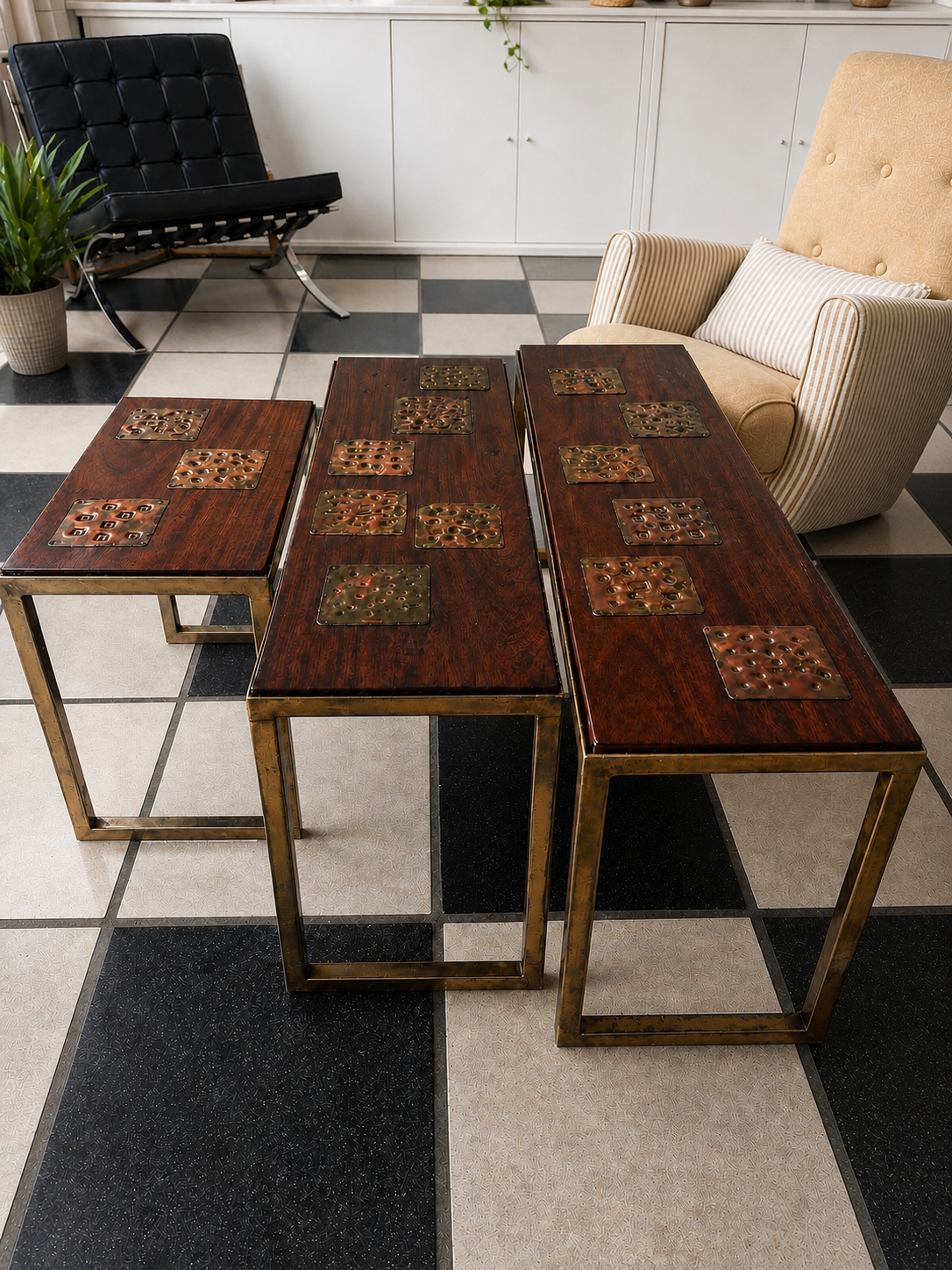 Gerard Havekes — Set of Three Side Tables, c. 1960s. Commissioned piece